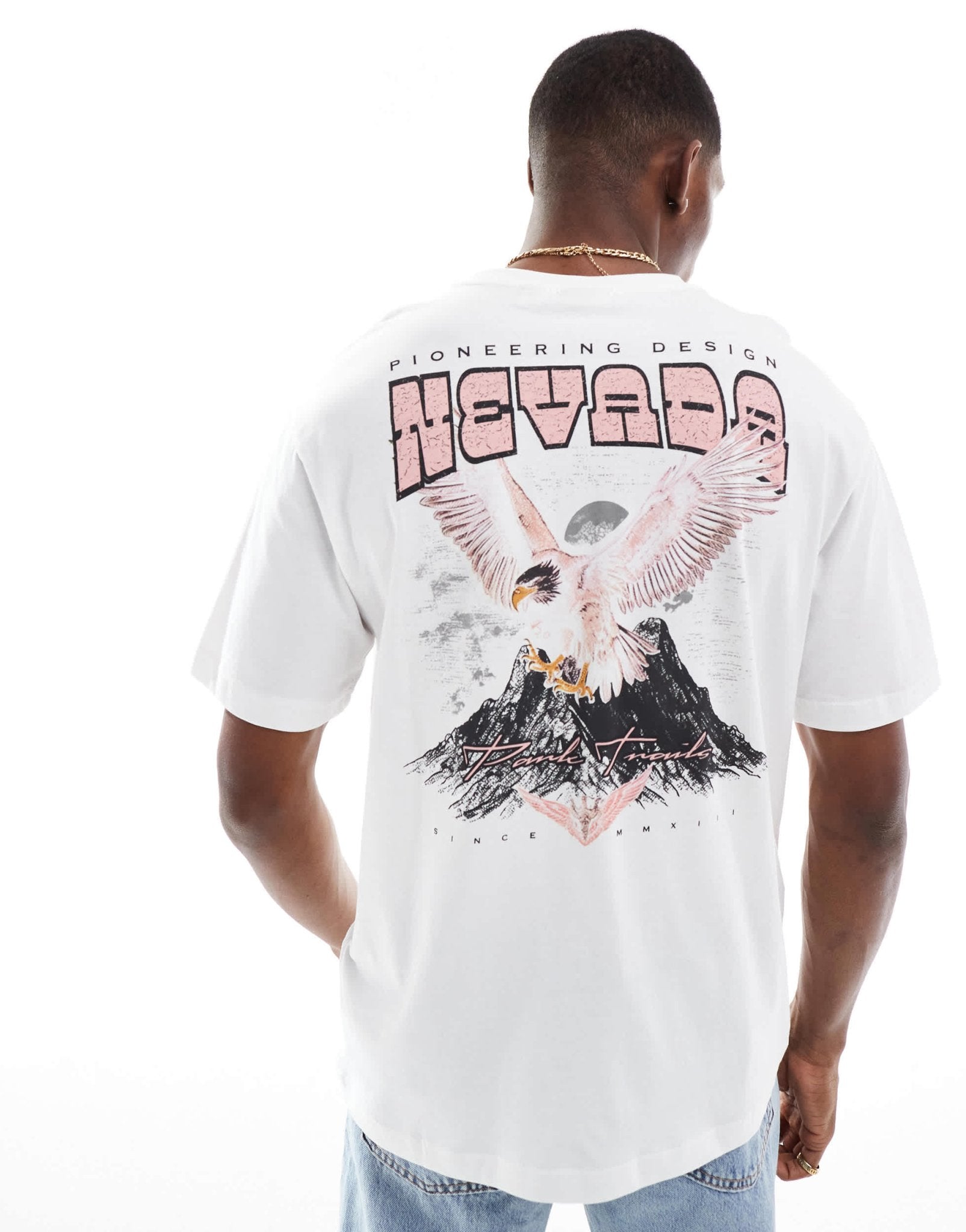 ONLY & SONS oversized t-shirt with Nevada back print in white - ASOS Sample Sale