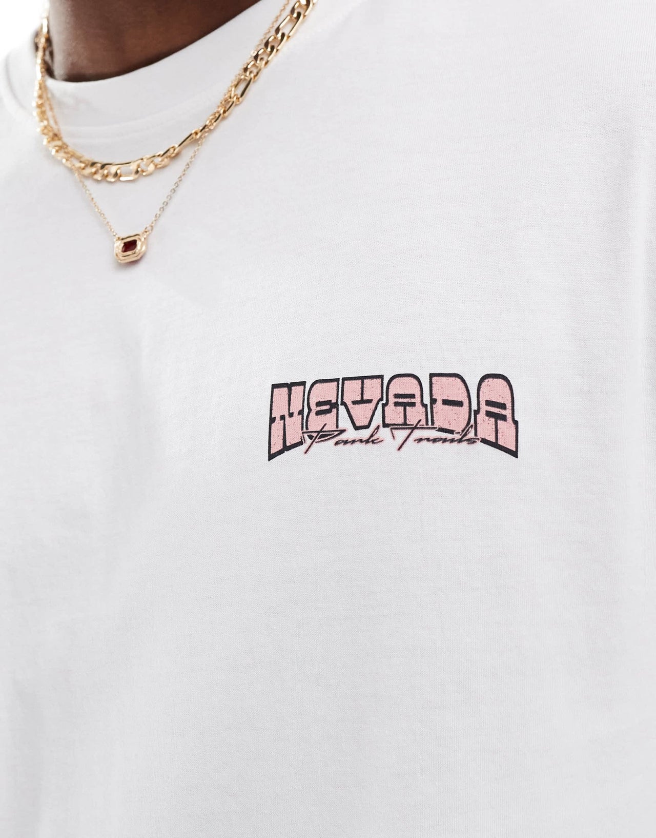 ONLY & SONS oversized t-shirt with Nevada back print in white - ASOS Sample Sale