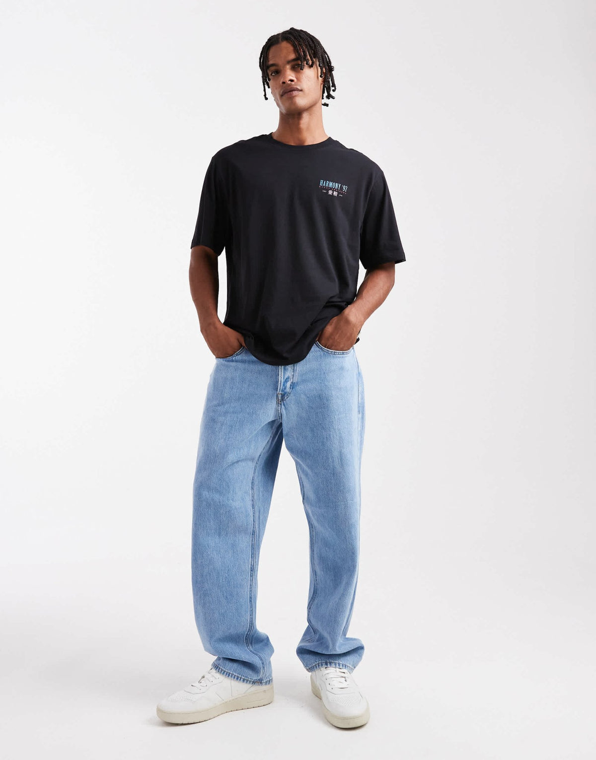 ONLY & SONS relaxed fit t-shirt with harmony 97 back print in black - ASOS Sample Sale