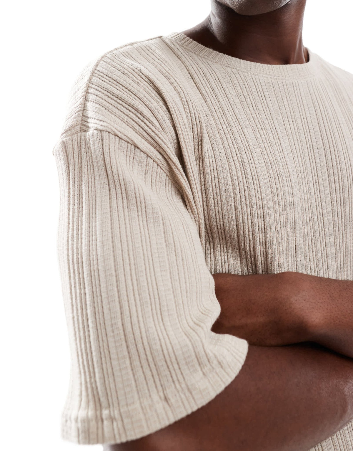 ONLY & SONS relaxed fit textured t-shirt in beige - ASOS Sample Sale