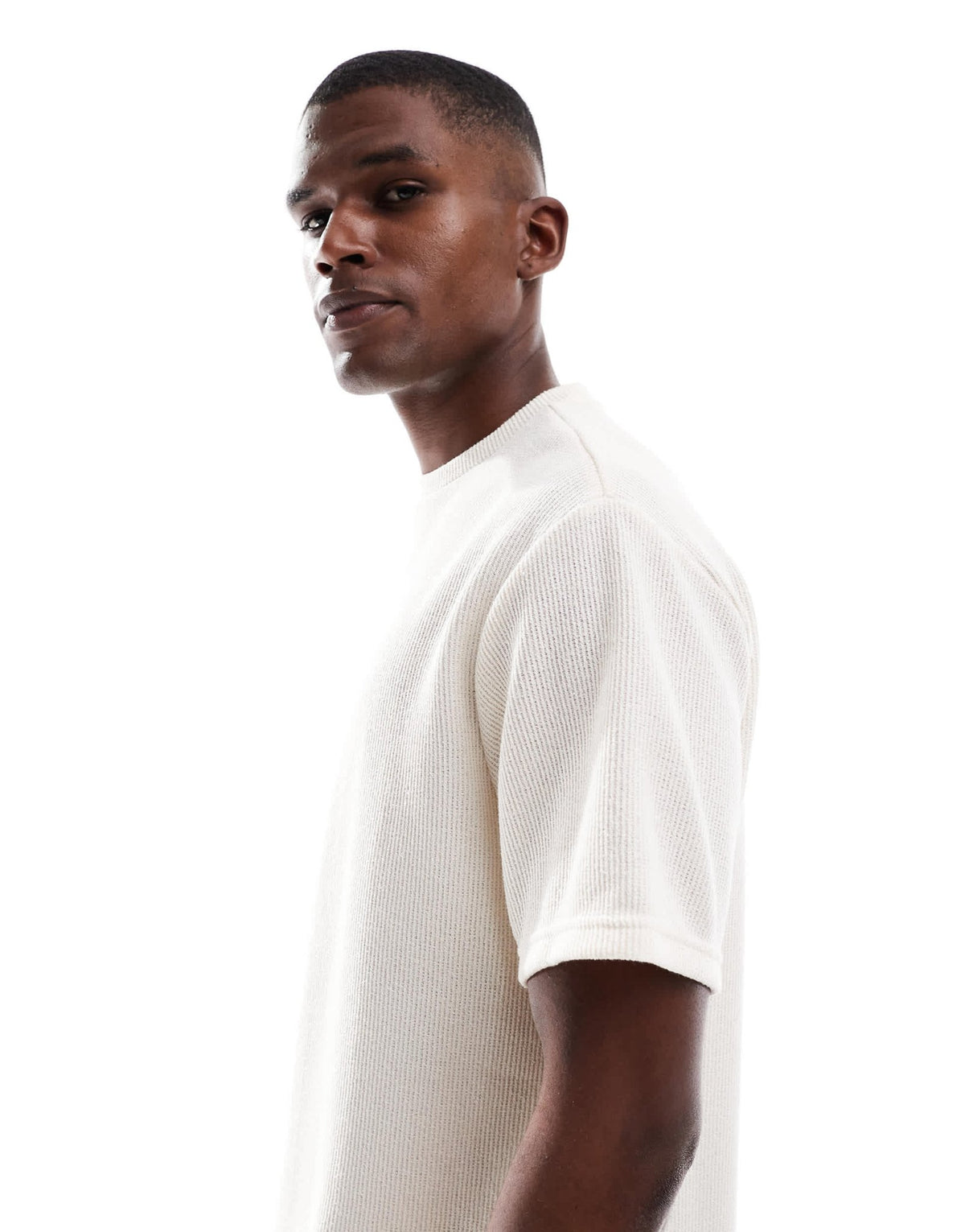 ONLY & SONS relaxed fit textured t-shirt in ecru - ASOS Sample Sale