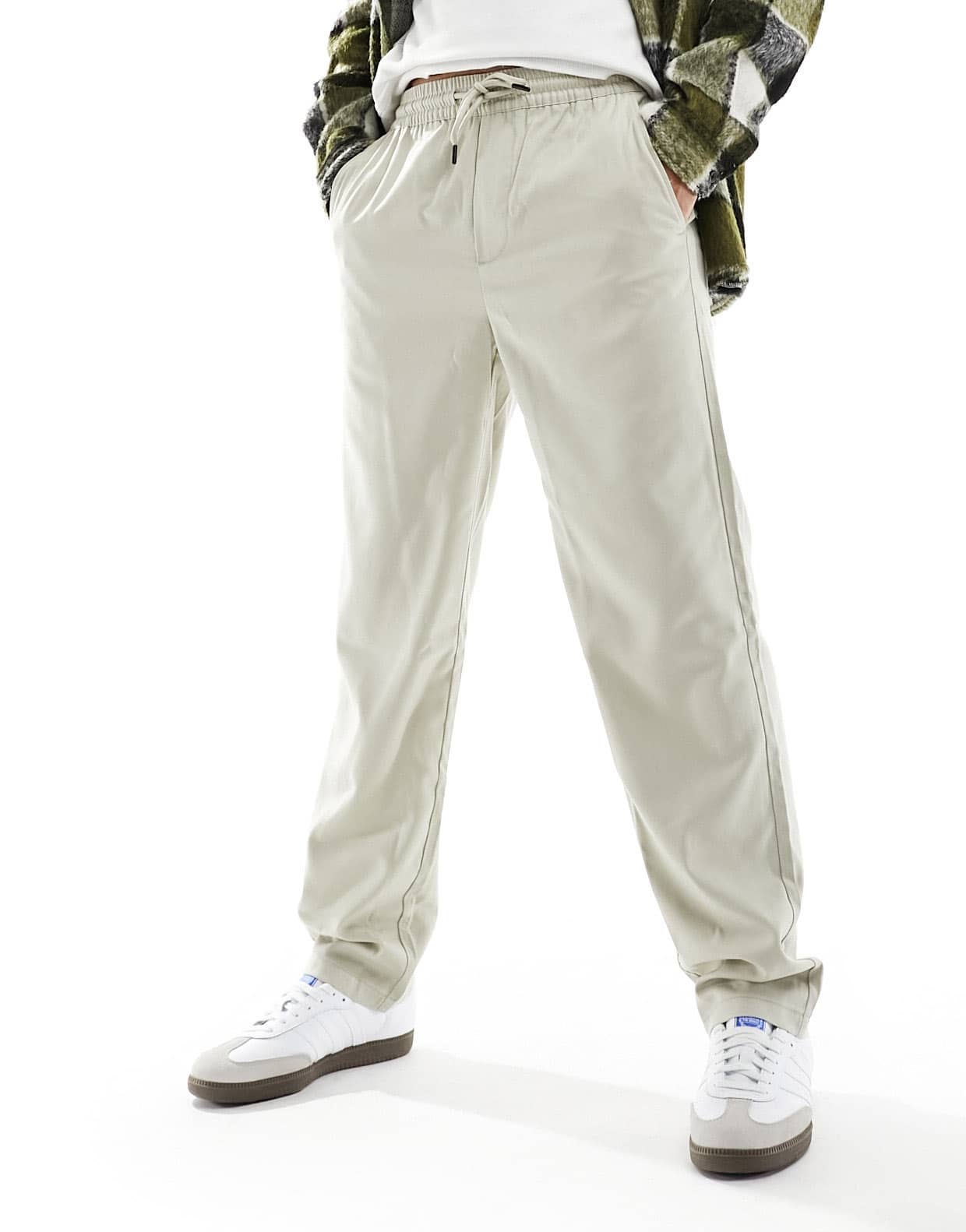 ONLY & SONS relaxed fit trousers in stone - ASOS Sample Sale