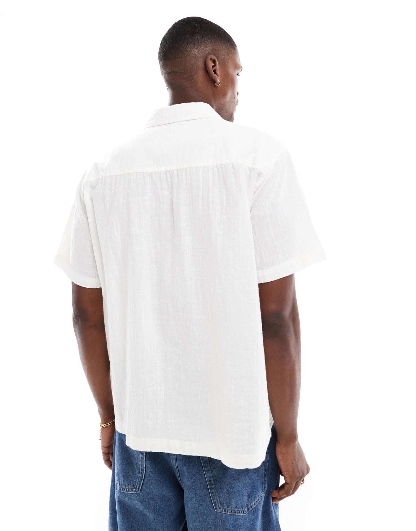 ONLY & SONS short sleeve resort collar shirt in white - ASOS Sample Sale