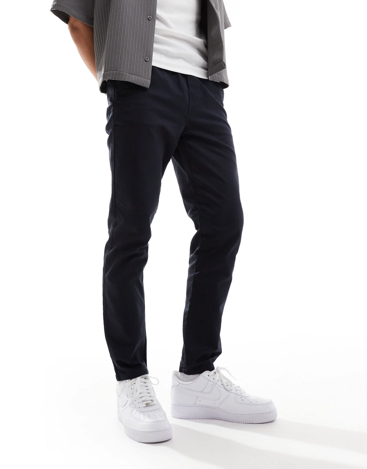 ONLY & SONS tapered casual trouser in navy - ASOS Sample Sale