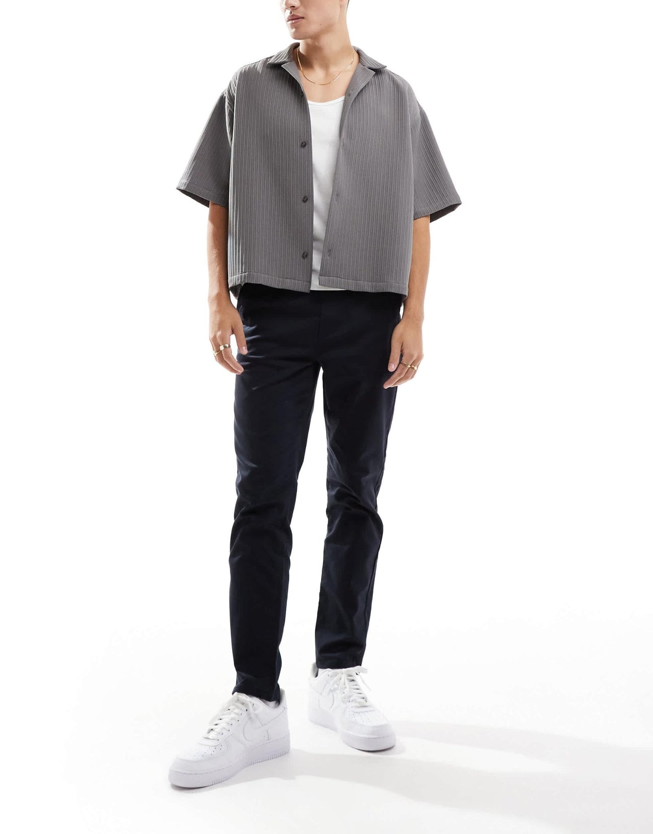 ONLY & SONS tapered casual trouser in navy - ASOS Sample Sale