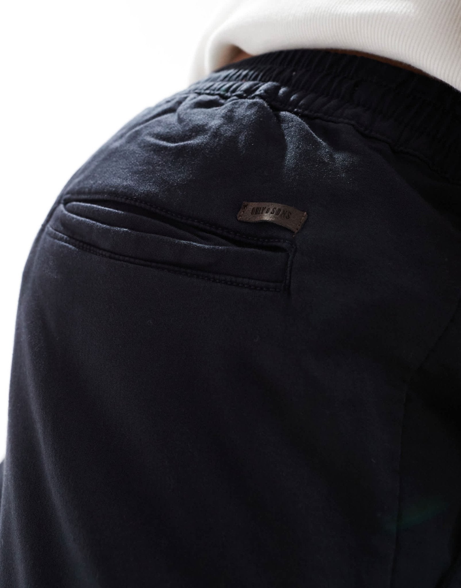 ONLY & SONS tapered casual trouser in navy - ASOS Sample Sale