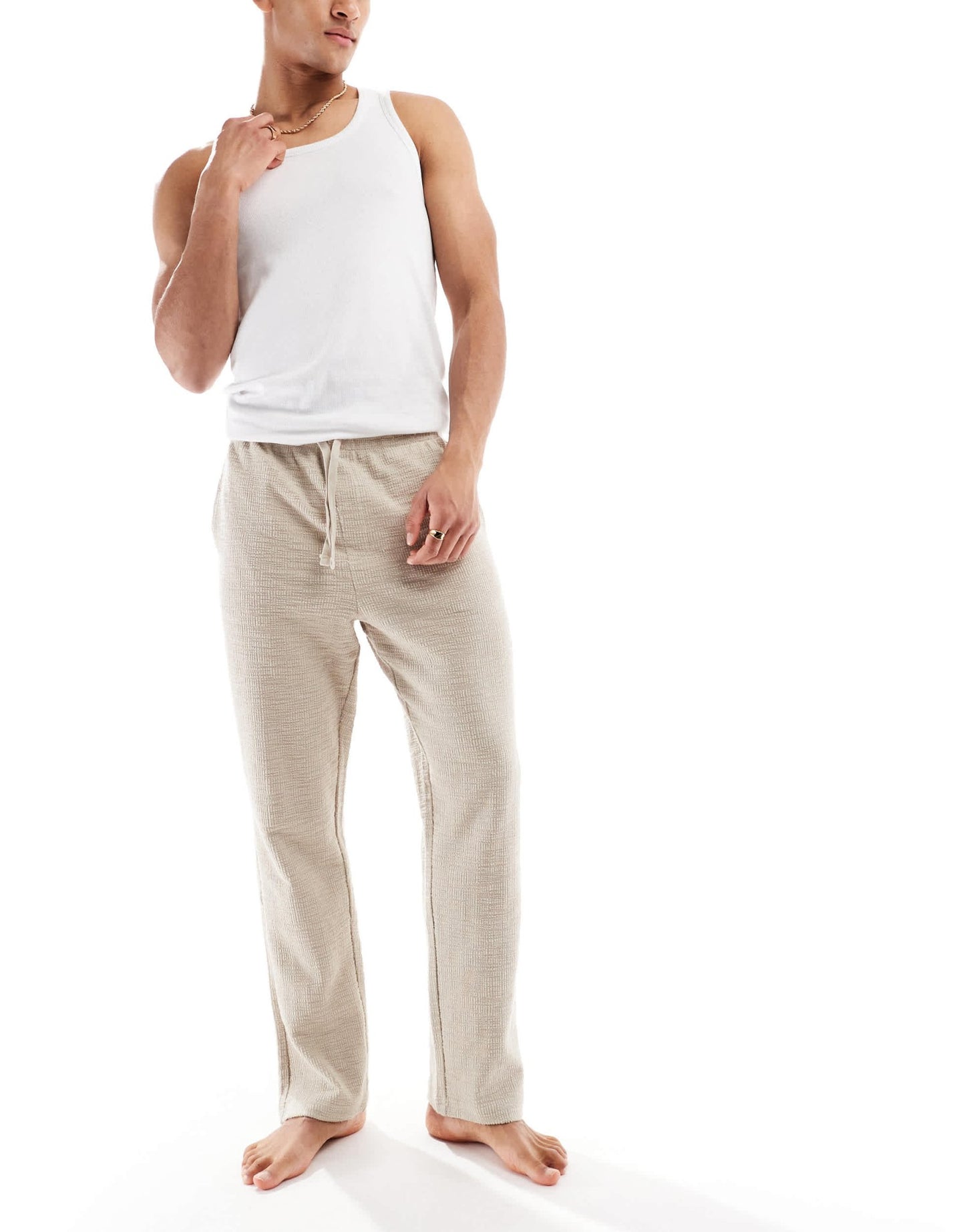 ONLY & SONS textured trouser in washed ecru - ASOS Sample Sale