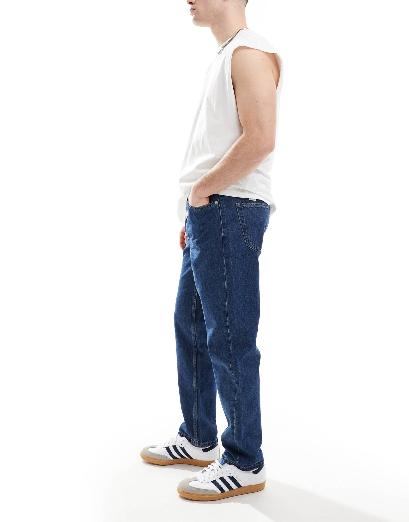 ONLY & SONS Tye loose tapered fit jeans in indigo - ASOS Sample Sale