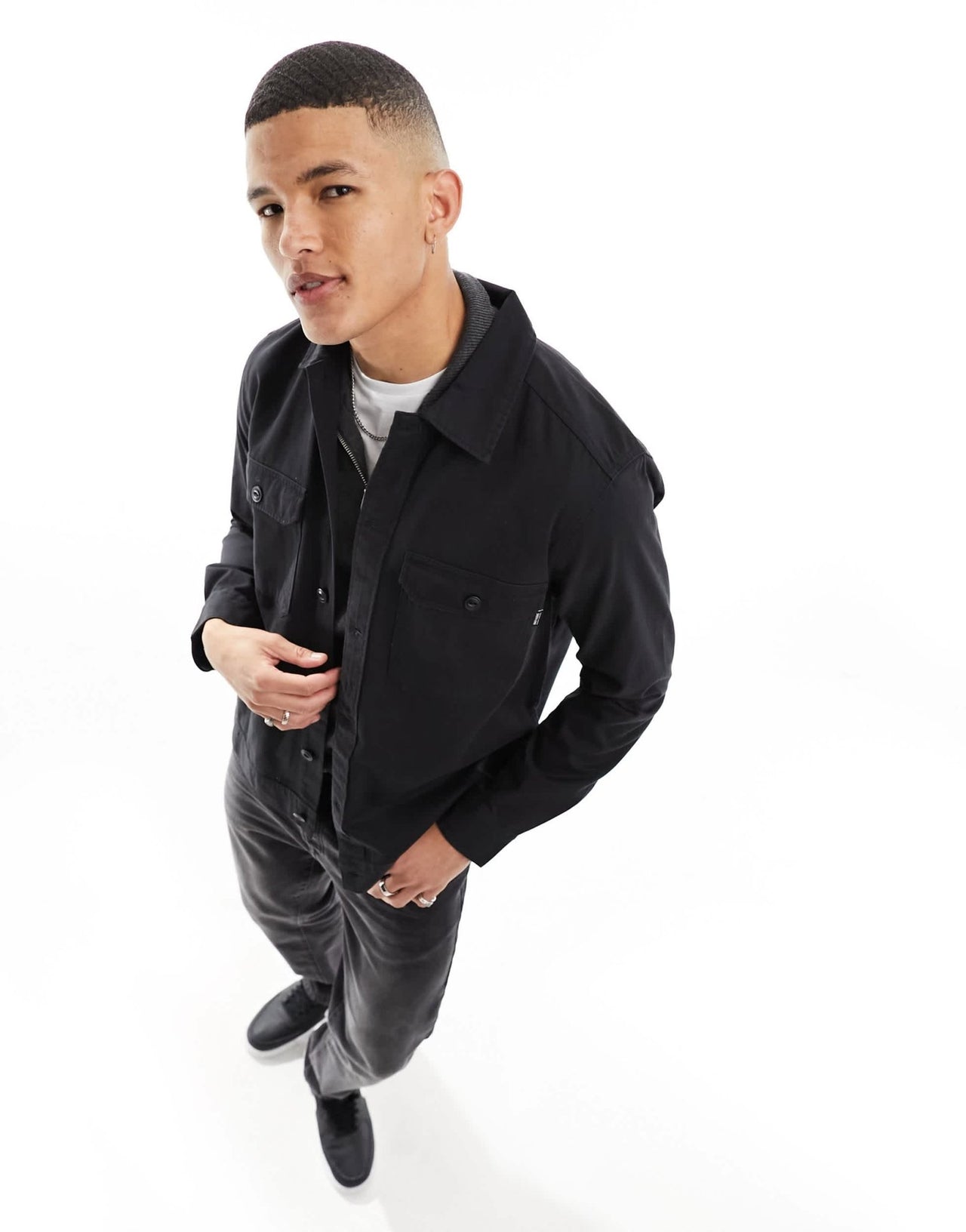 ONLY & SONS worker overshirt in black - ASOS Sample Sale