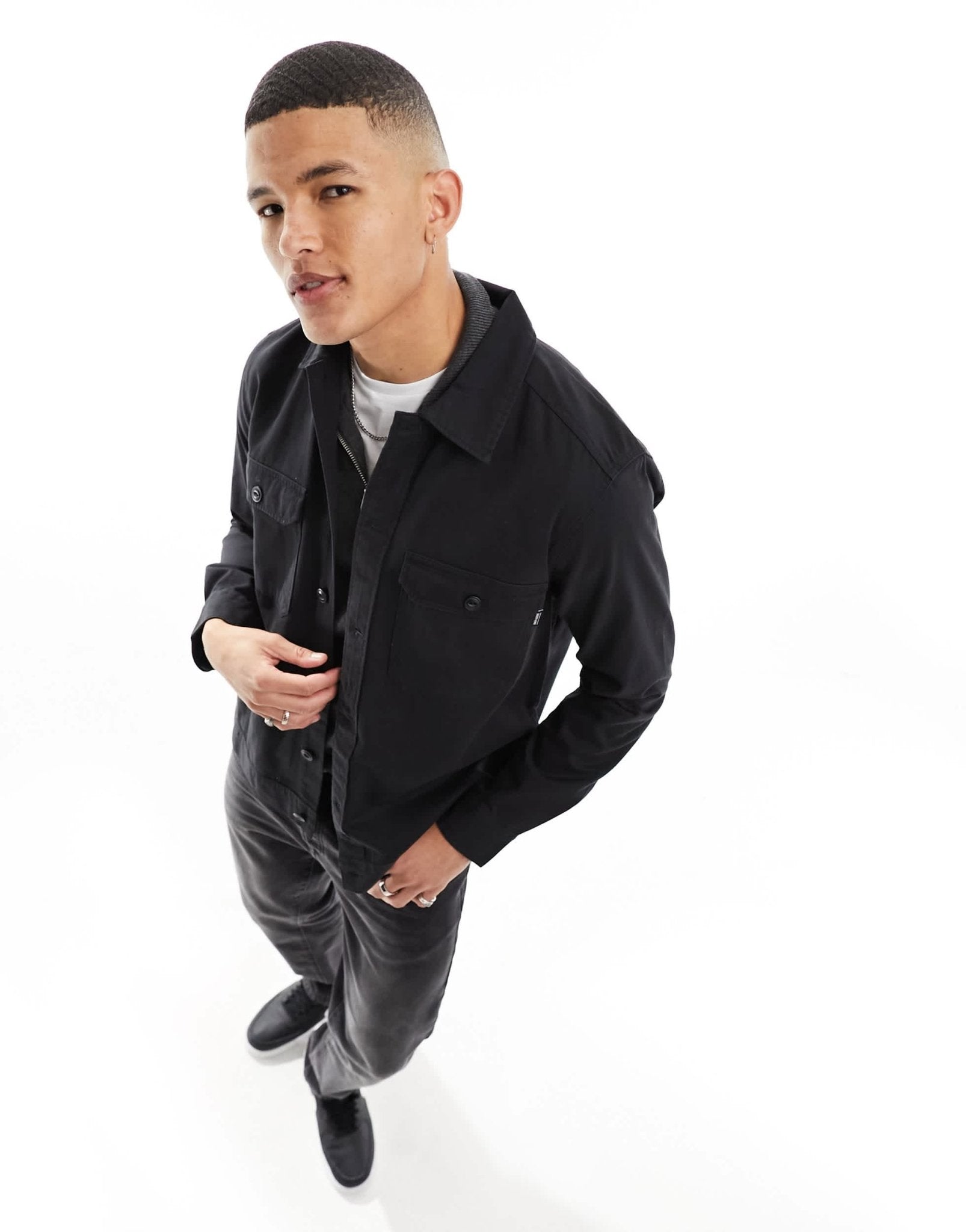 ONLY & SONS worker overshirt in black - ASOS Sample Sale