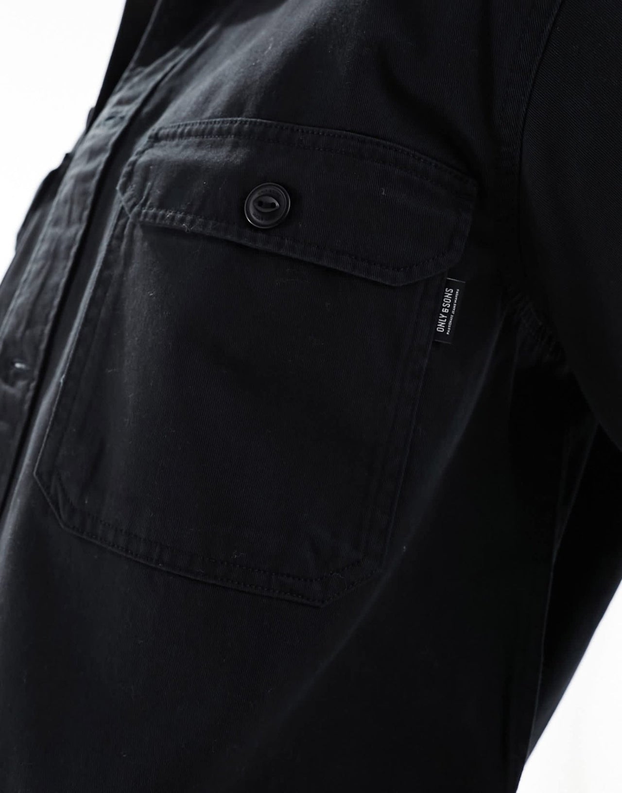 ONLY & SONS worker overshirt in black - ASOS Sample Sale