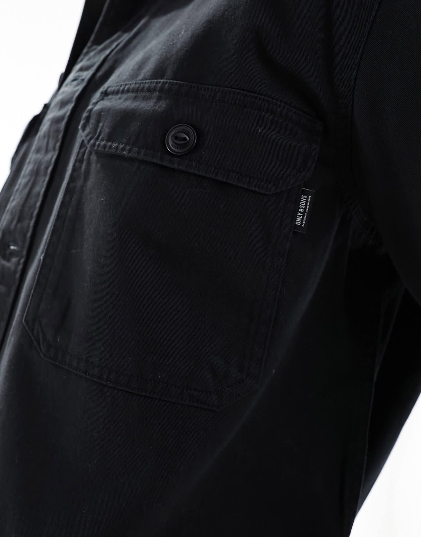 ONLY & SONS worker overshirt in black - ASOS Sample Sale