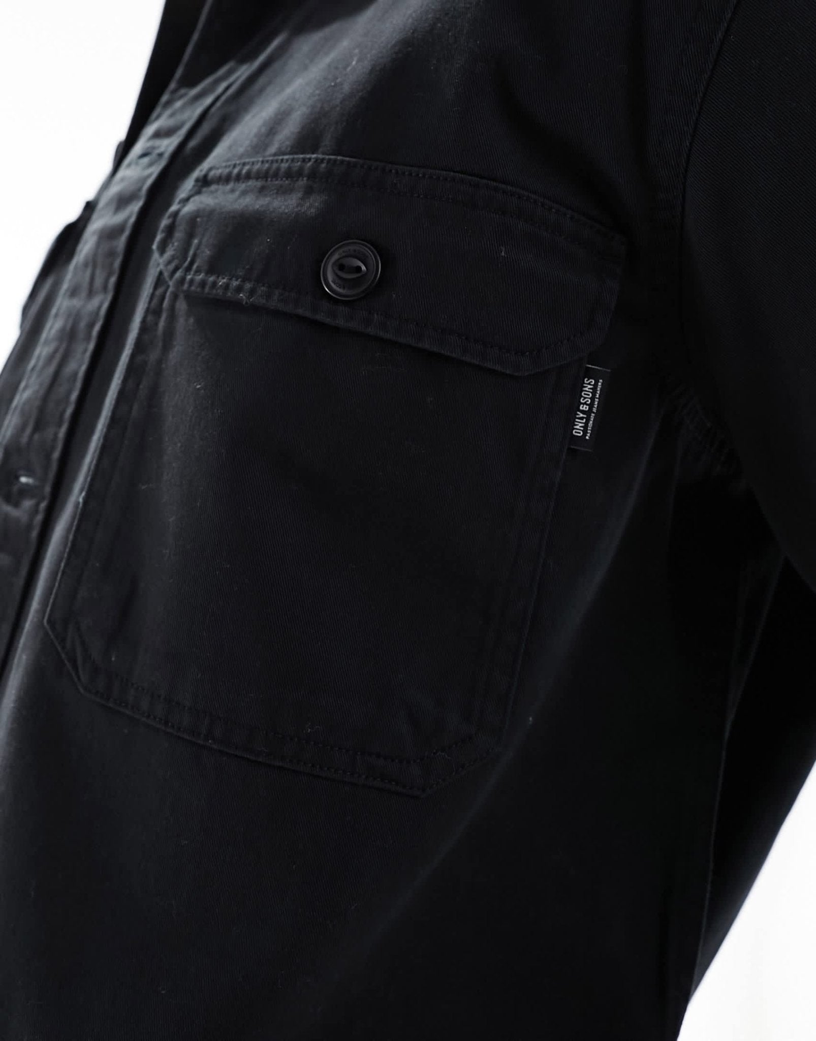 ONLY & SONS worker overshirt in black - ASOS Sample Sale