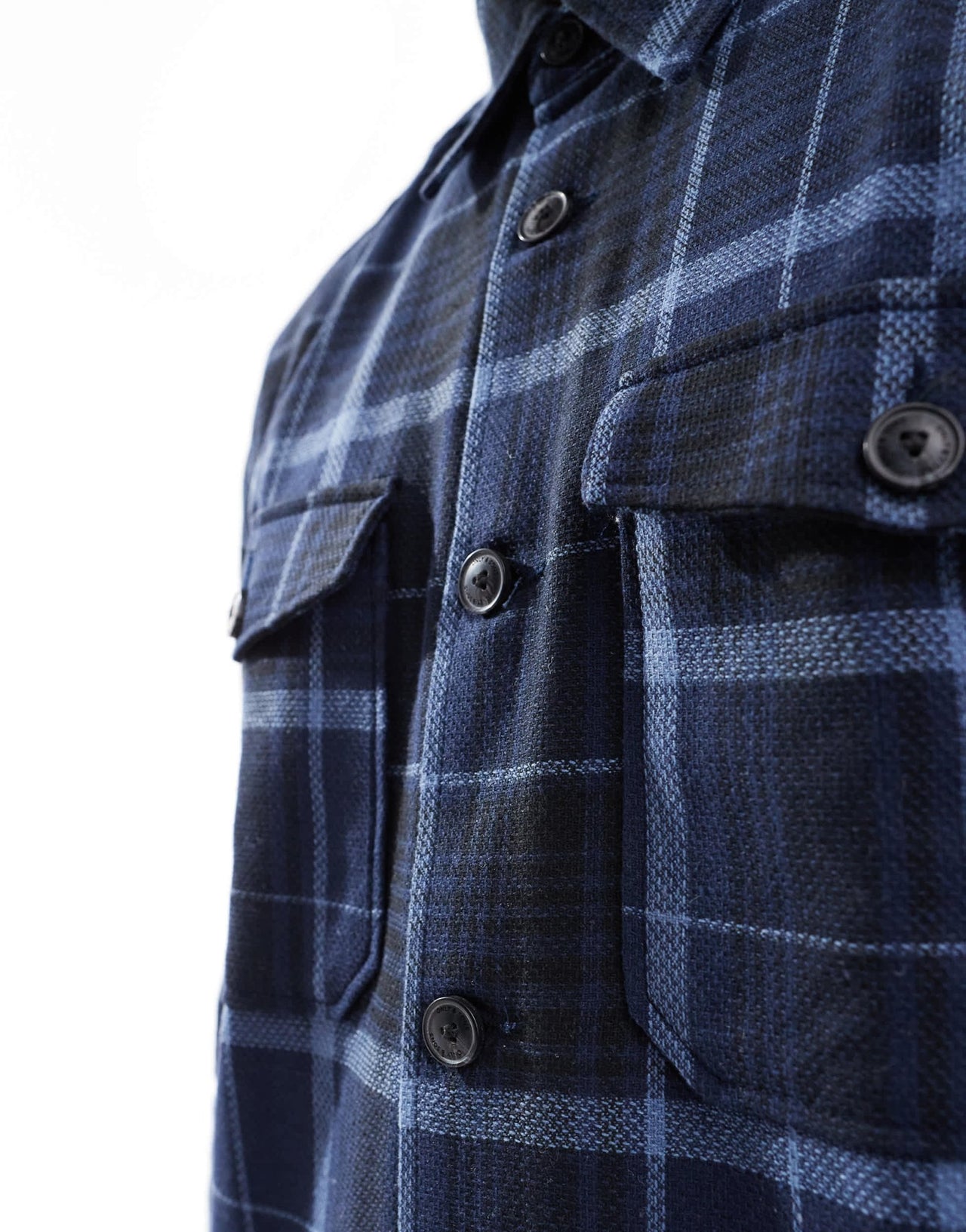 ONLY & SONS worker overshirt in navy check - ASOS Sample Sale