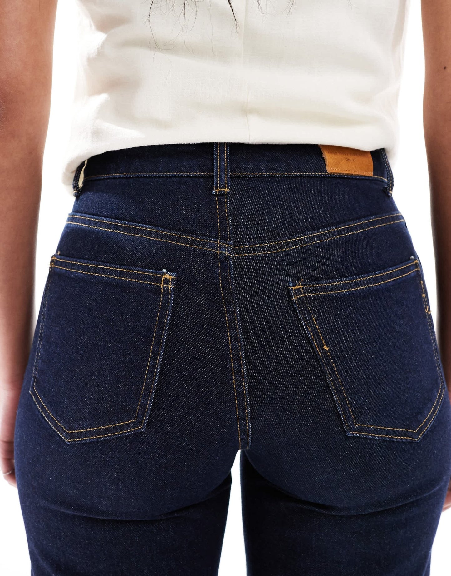ONLY Tall cropped wide leg turn up hem jeans in indigo - ASOS Sample Sale
