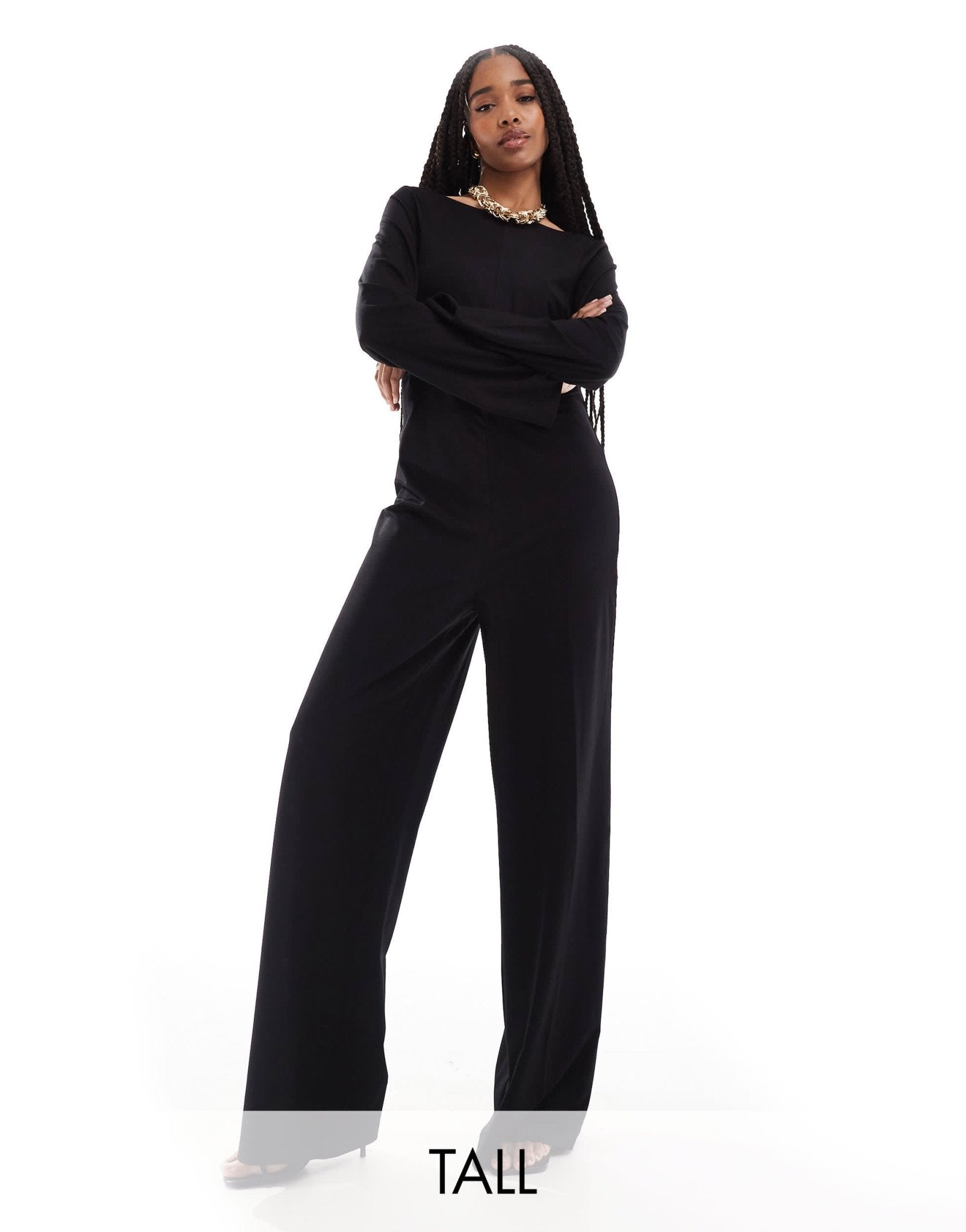 ONLY Tall scoop back loose fit jumpsuit in black - ASOS Sample Sale