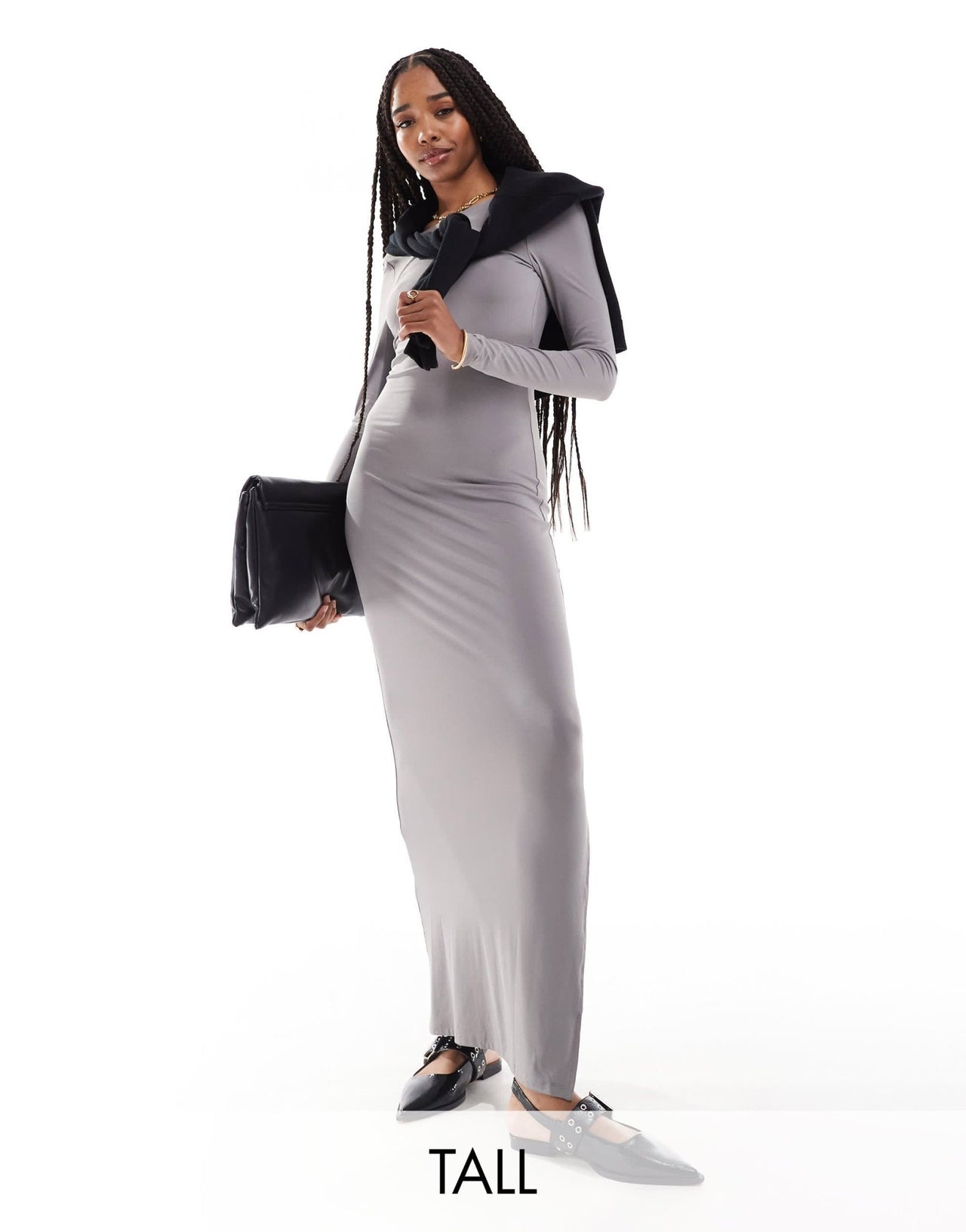 ONLY Tall slinky seamless maxi dress in light grey - ASOS Sample Sale
