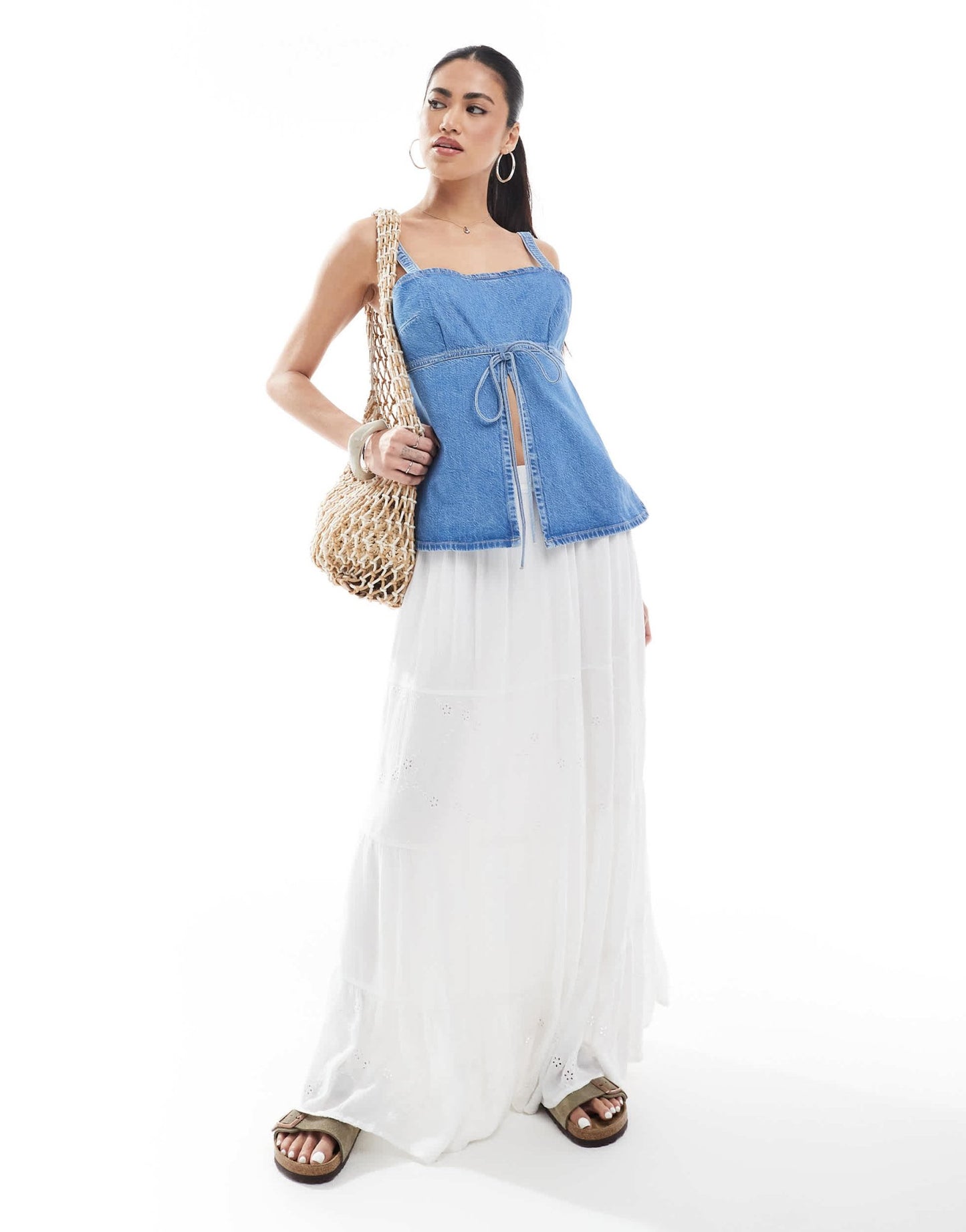 ONLY textured maxi skirt in white - ASOS Sample Sale