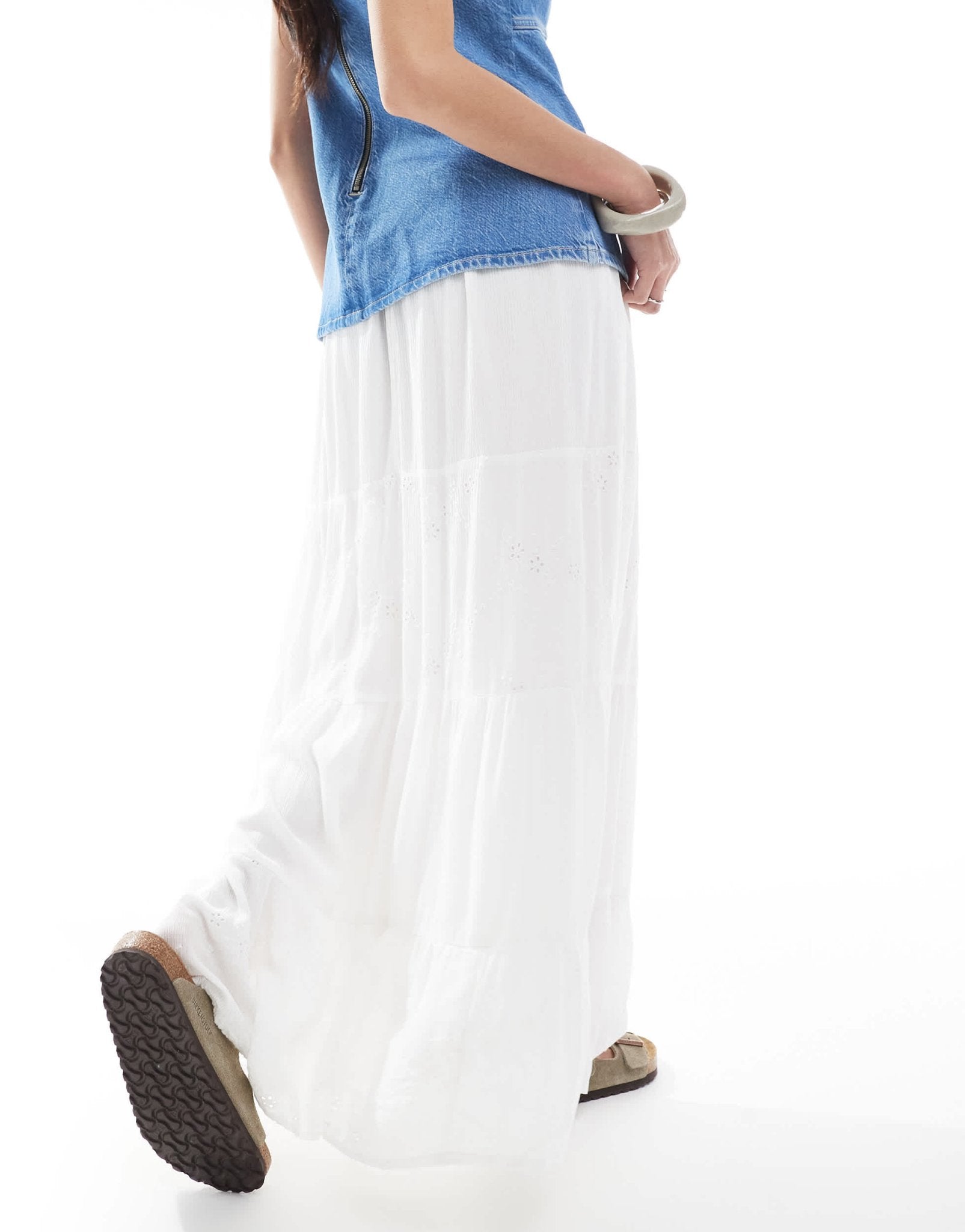 ONLY textured maxi skirt in white - ASOS Sample Sale