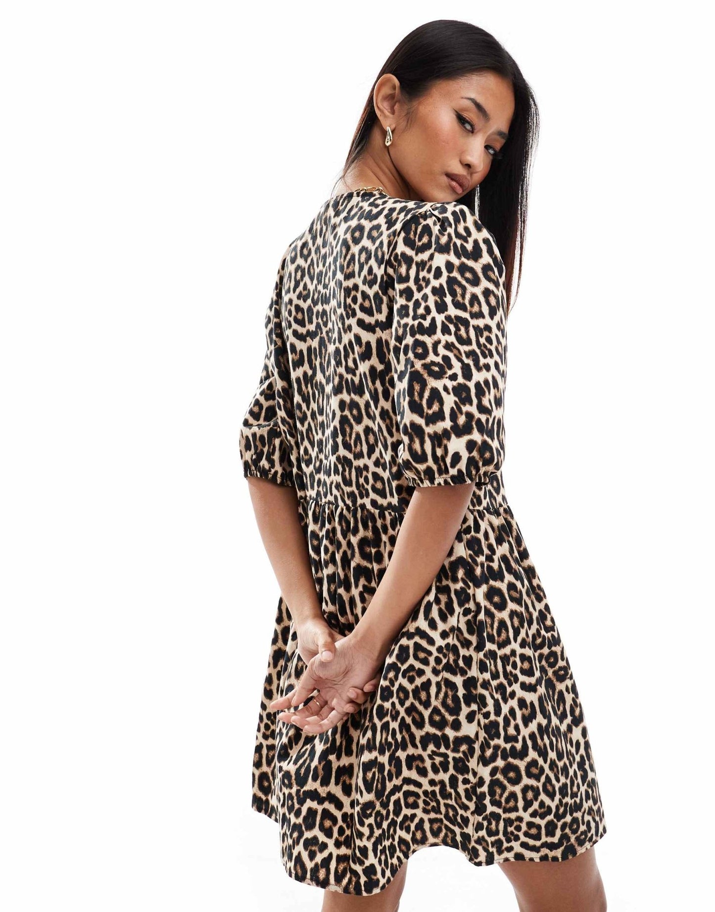 ONLY tie front leo print mini dress - ASOS Sample Sale