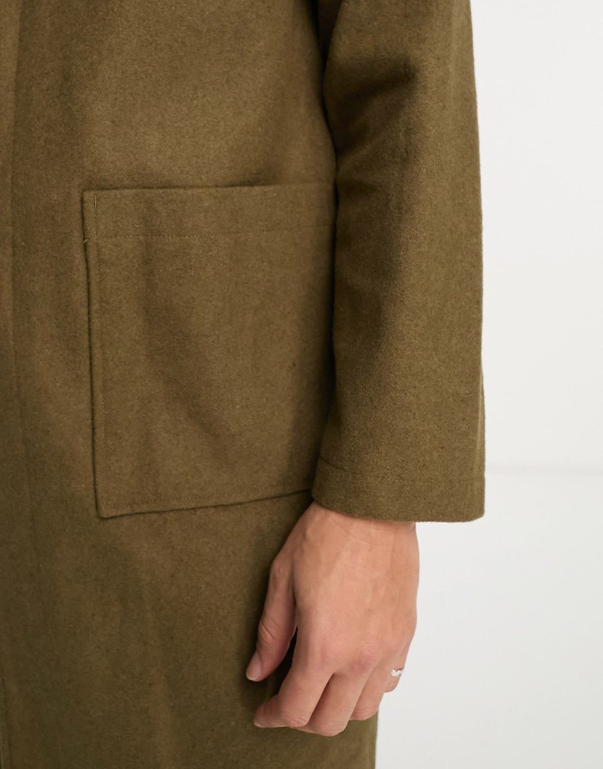 Original Penguin relaxed fit overcoat in khaki - ASOS Sample Sale