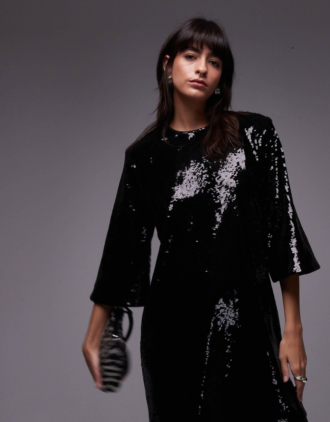 & Other Stories all over sequin mini dress in black - ASOS Sample Sale