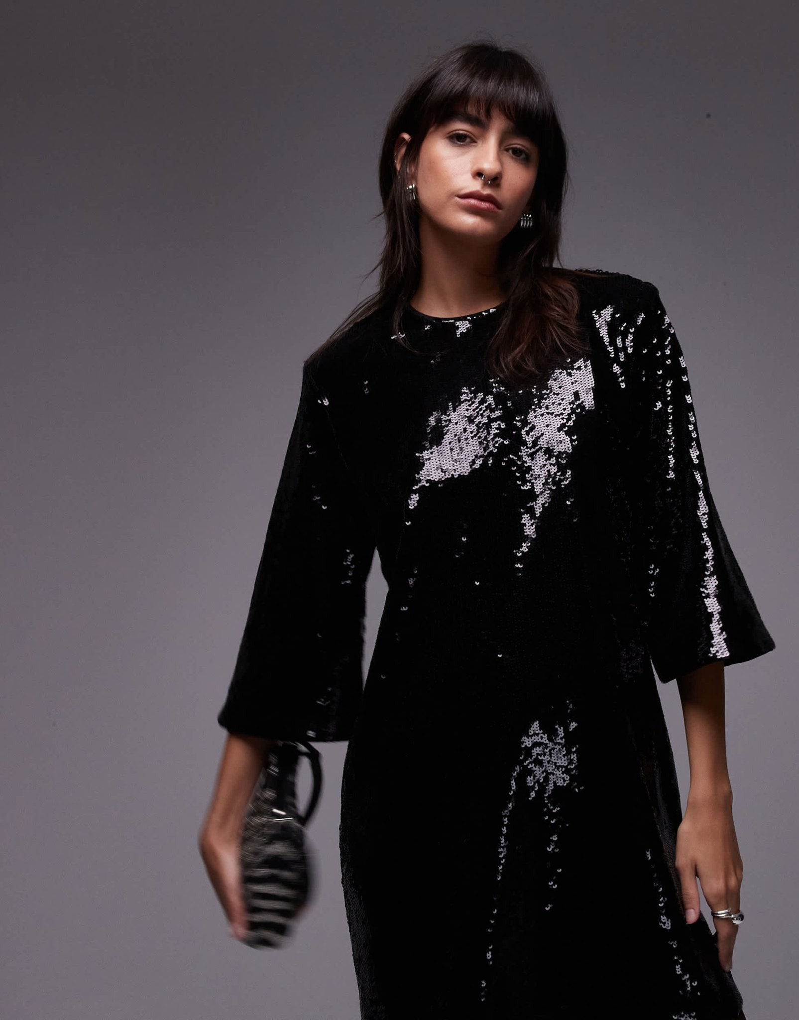 & Other Stories all over sequin mini dress in black - ASOS Sample Sale