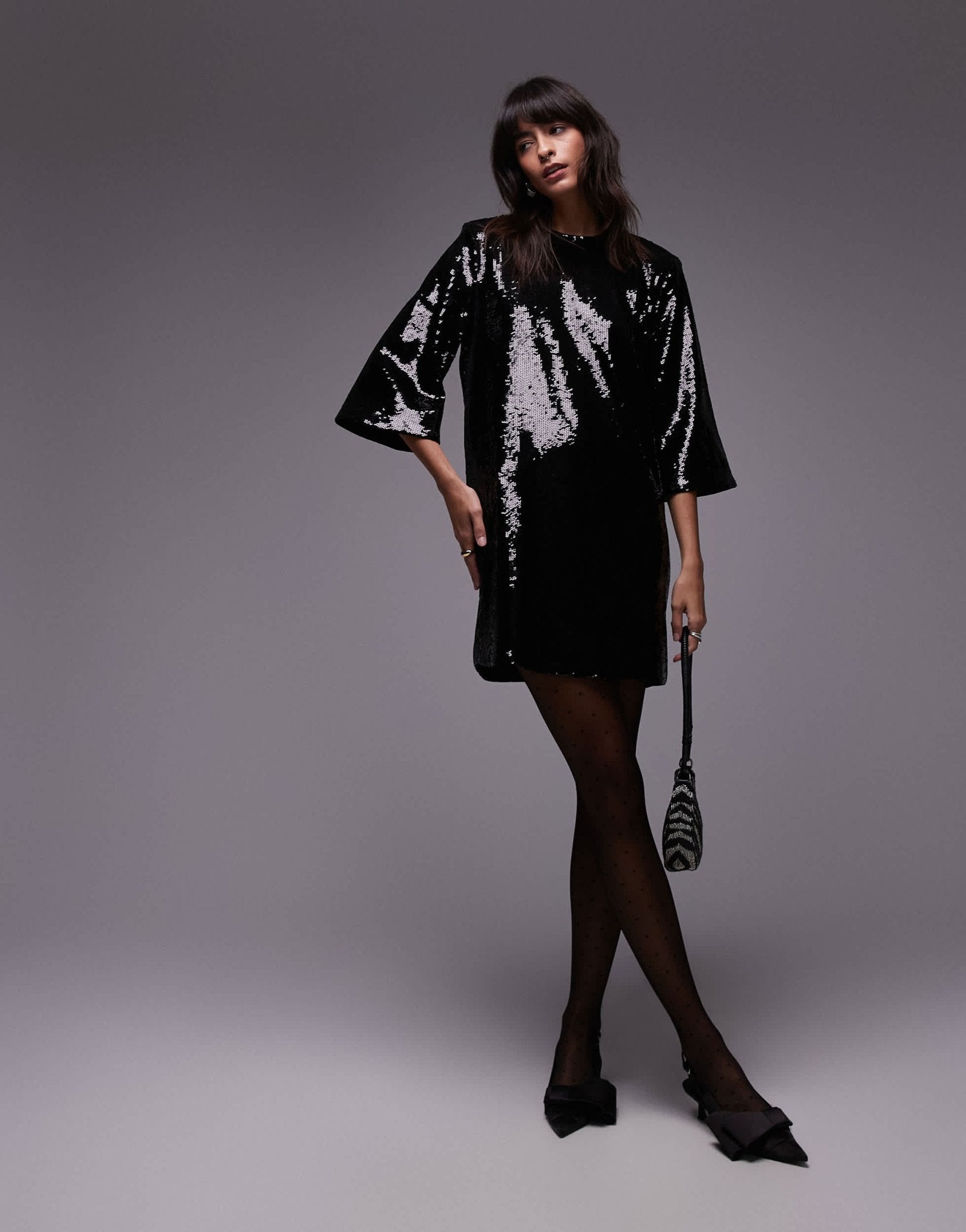 & Other Stories all over sequin mini dress in black - ASOS Sample Sale