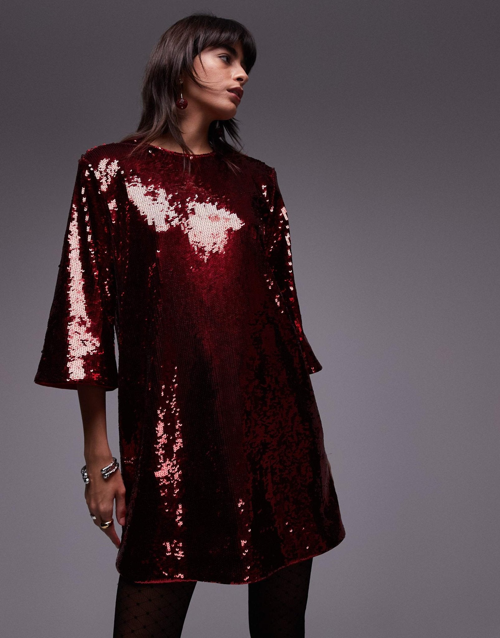 & Other Stories all over sequin mini dress in red - ASOS Sample Sale
