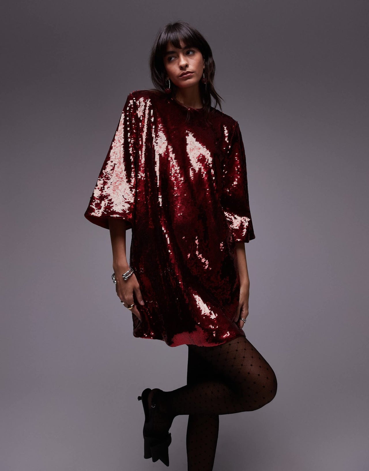 & Other Stories all over sequin mini dress in red - ASOS Sample Sale