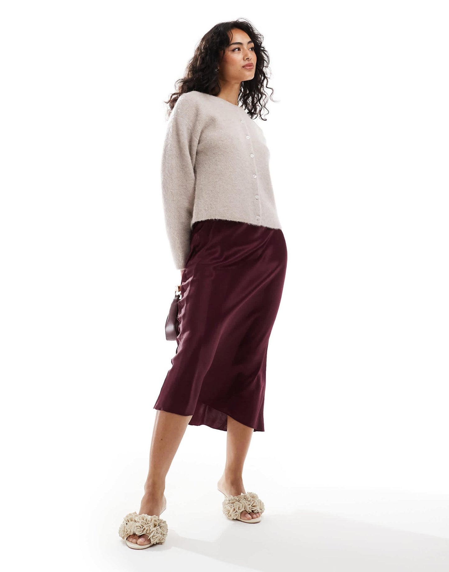& Other Stories alpaca and wool cardigan with button front in light mole - ASOS Sample Sale