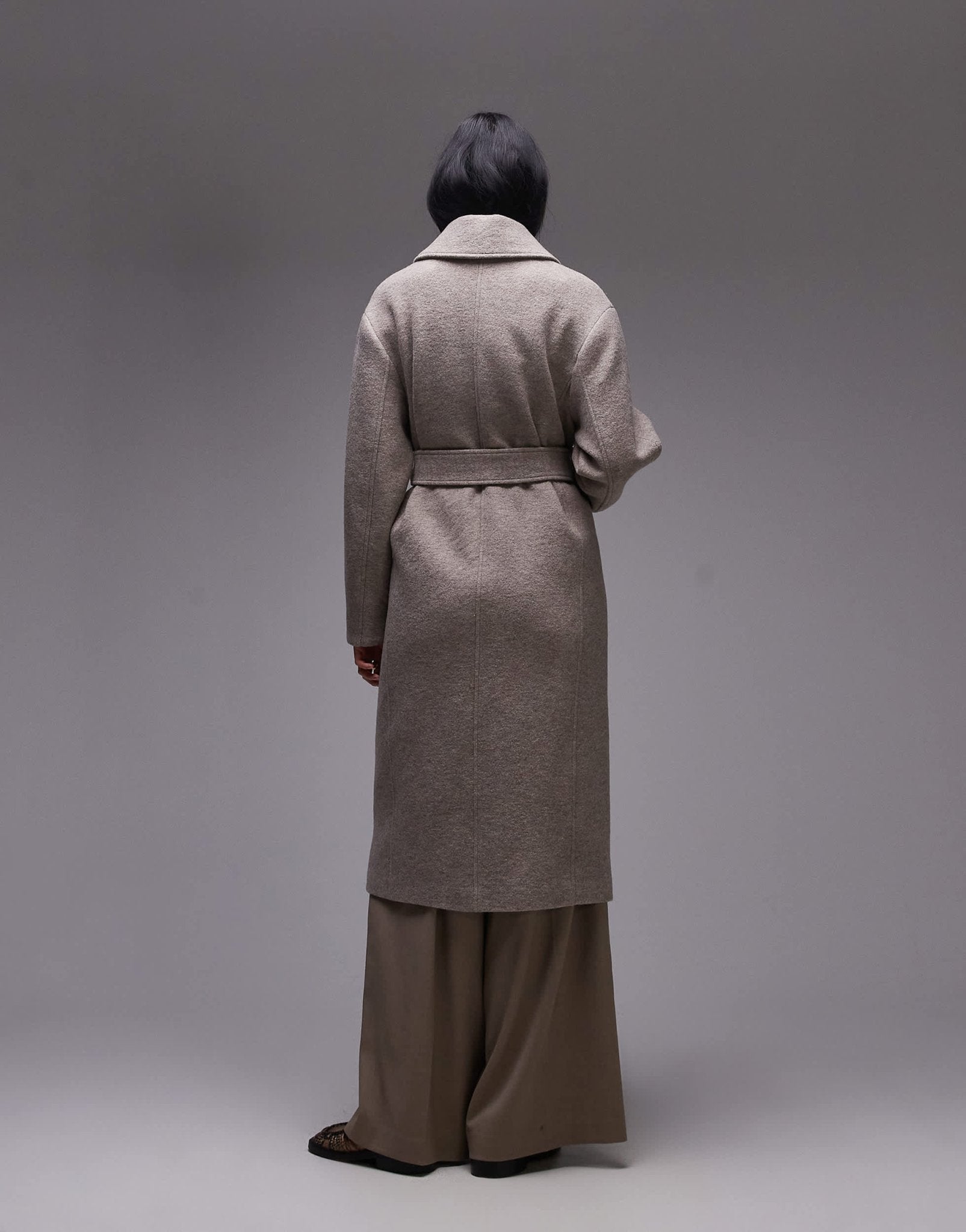 & Other Stories belted wool coat in mole - ASOS Sample Sale