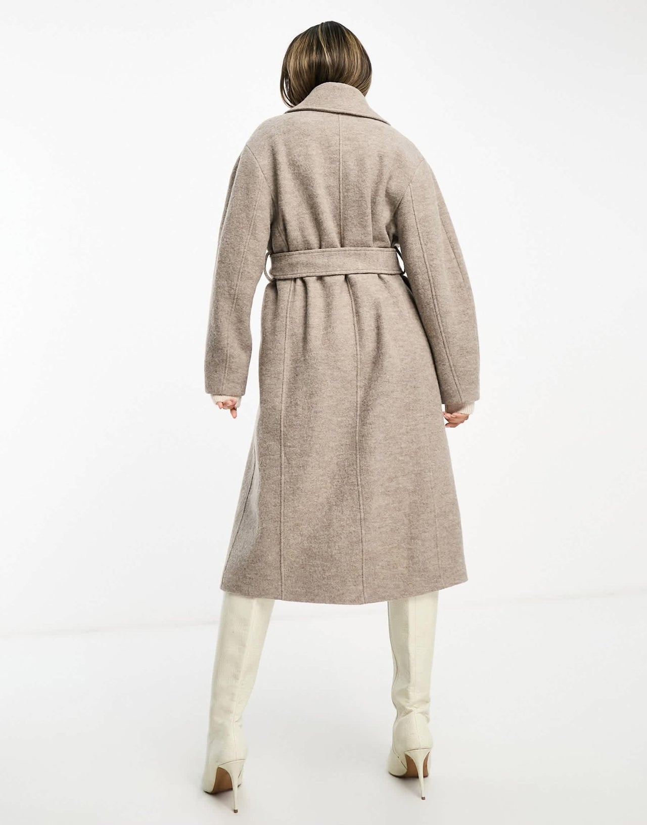 & Other Stories belted wool coat in mole - ASOS Sample Sale