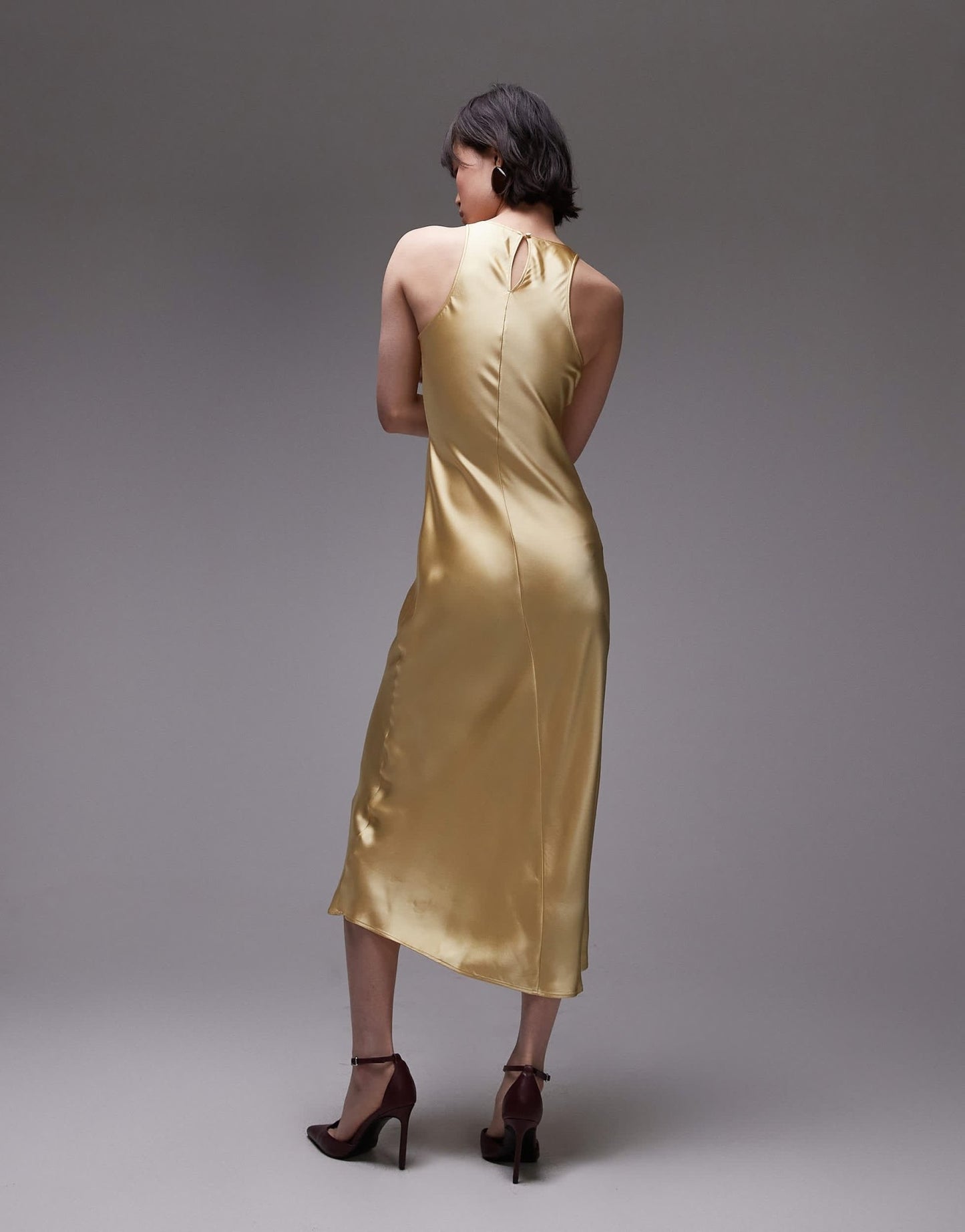 & Other Stories bias cut satin midi dress in light yellow - ASOS Sample Sale