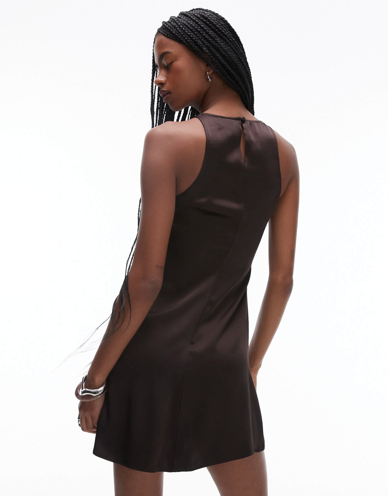 & Other Stories bias cut satin mini dress in brown - ASOS Sample Sale