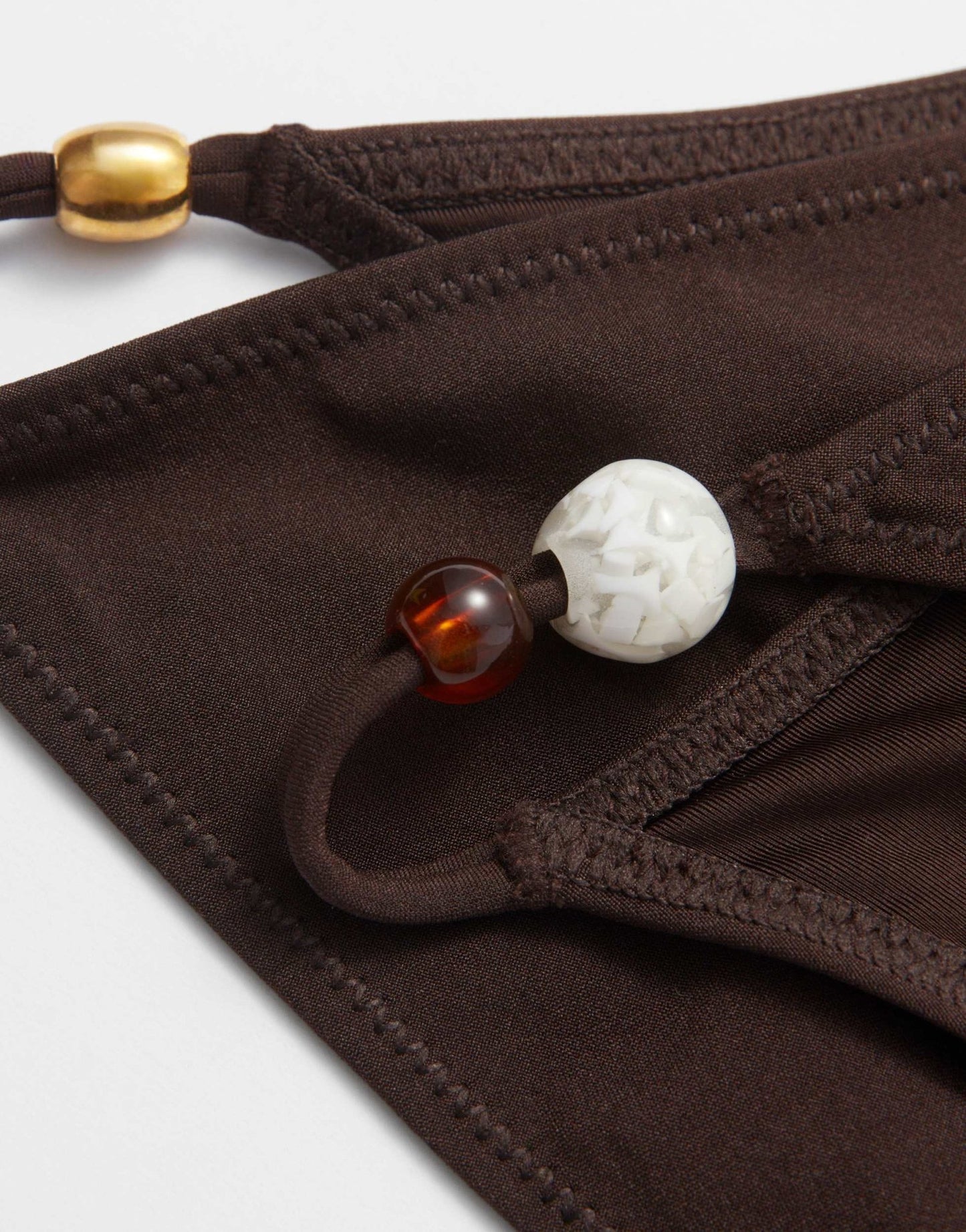 & Other Stories bikini bottom with shell straps in brown - ASOS Sample Sale