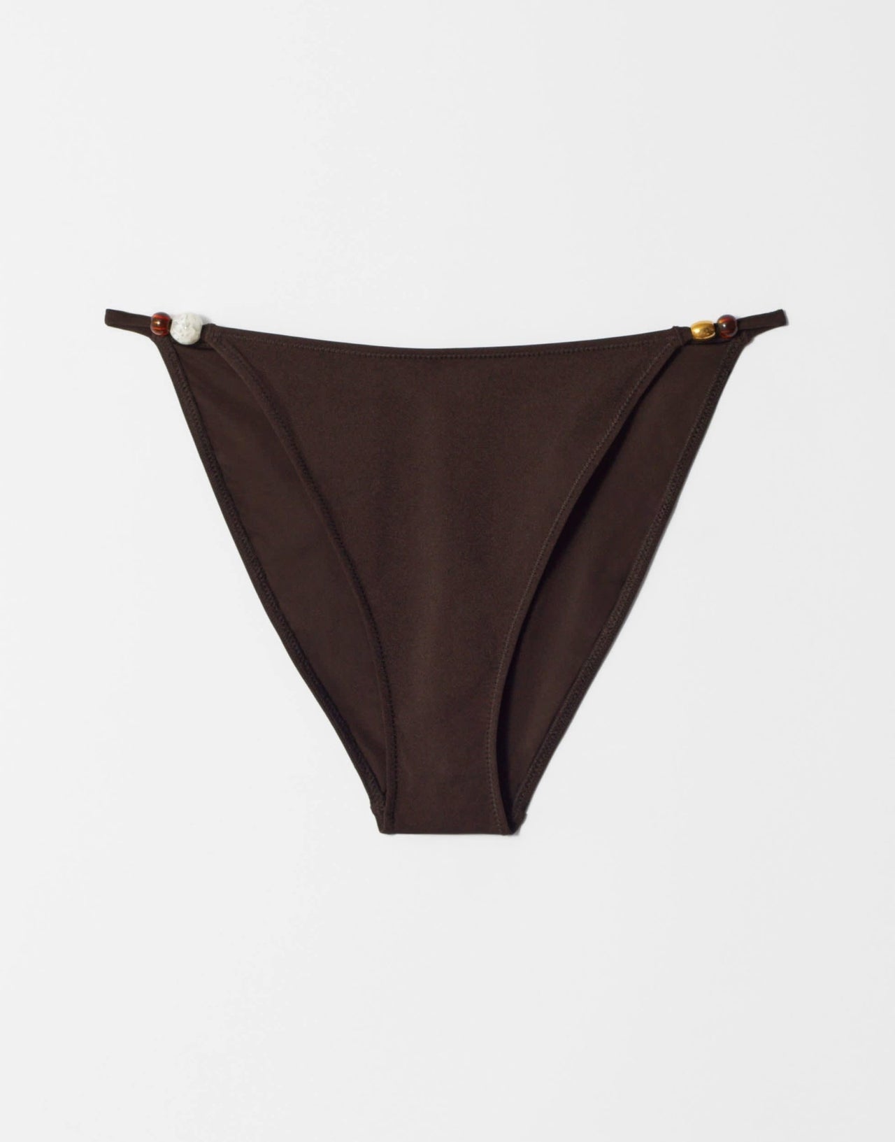 & Other Stories bikini bottom with shell straps in brown - ASOS Sample Sale