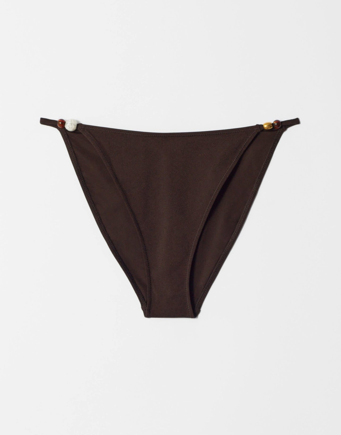 & Other Stories bikini bottom with shell straps in brown - ASOS Sample Sale