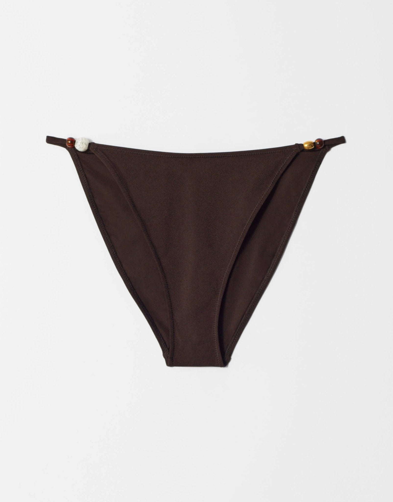 & Other Stories bikini bottom with shell straps in brown - ASOS Sample Sale