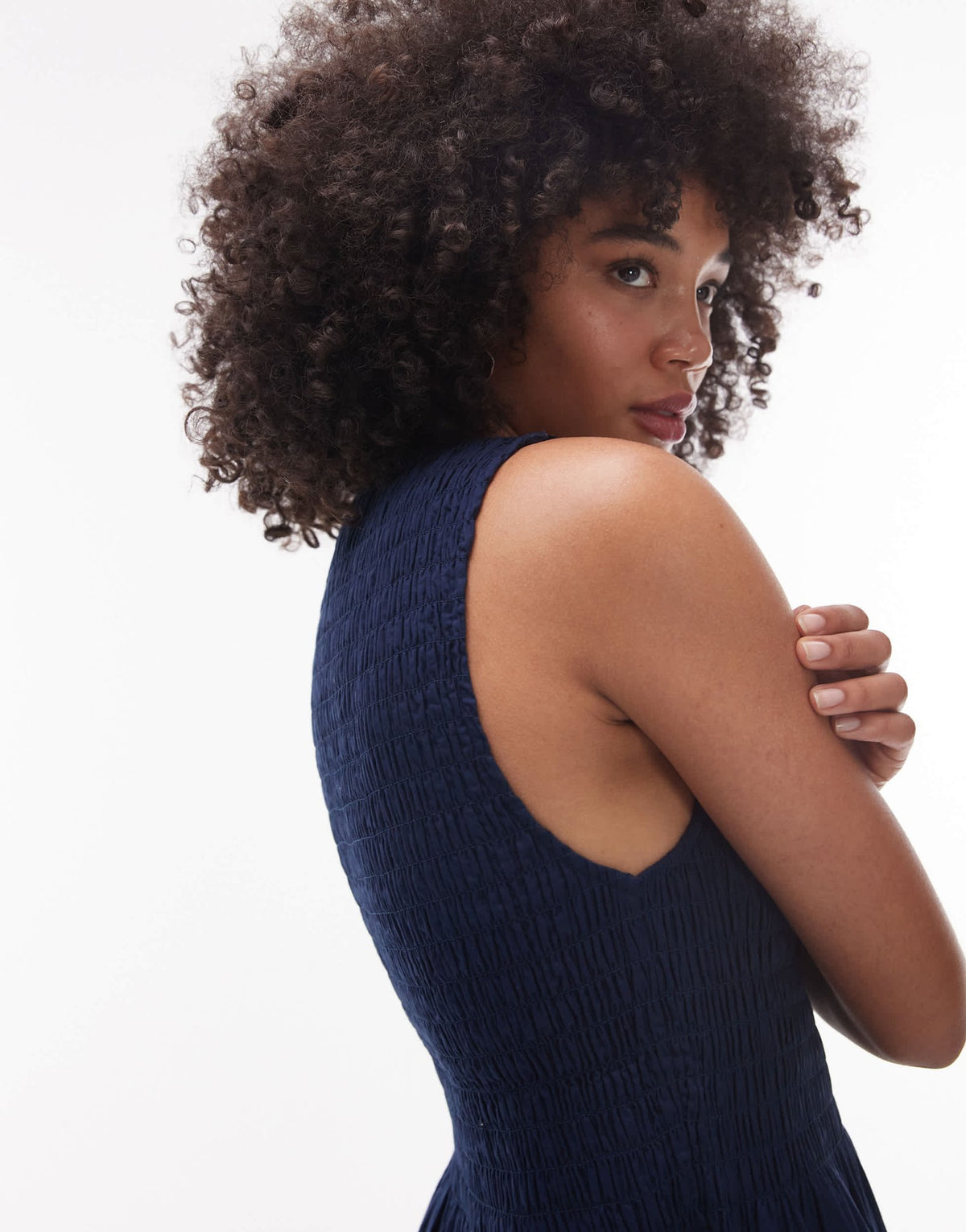 & Other Stories boat neck maxi dress with smocked bodice in blue - ASOS Sample Sale