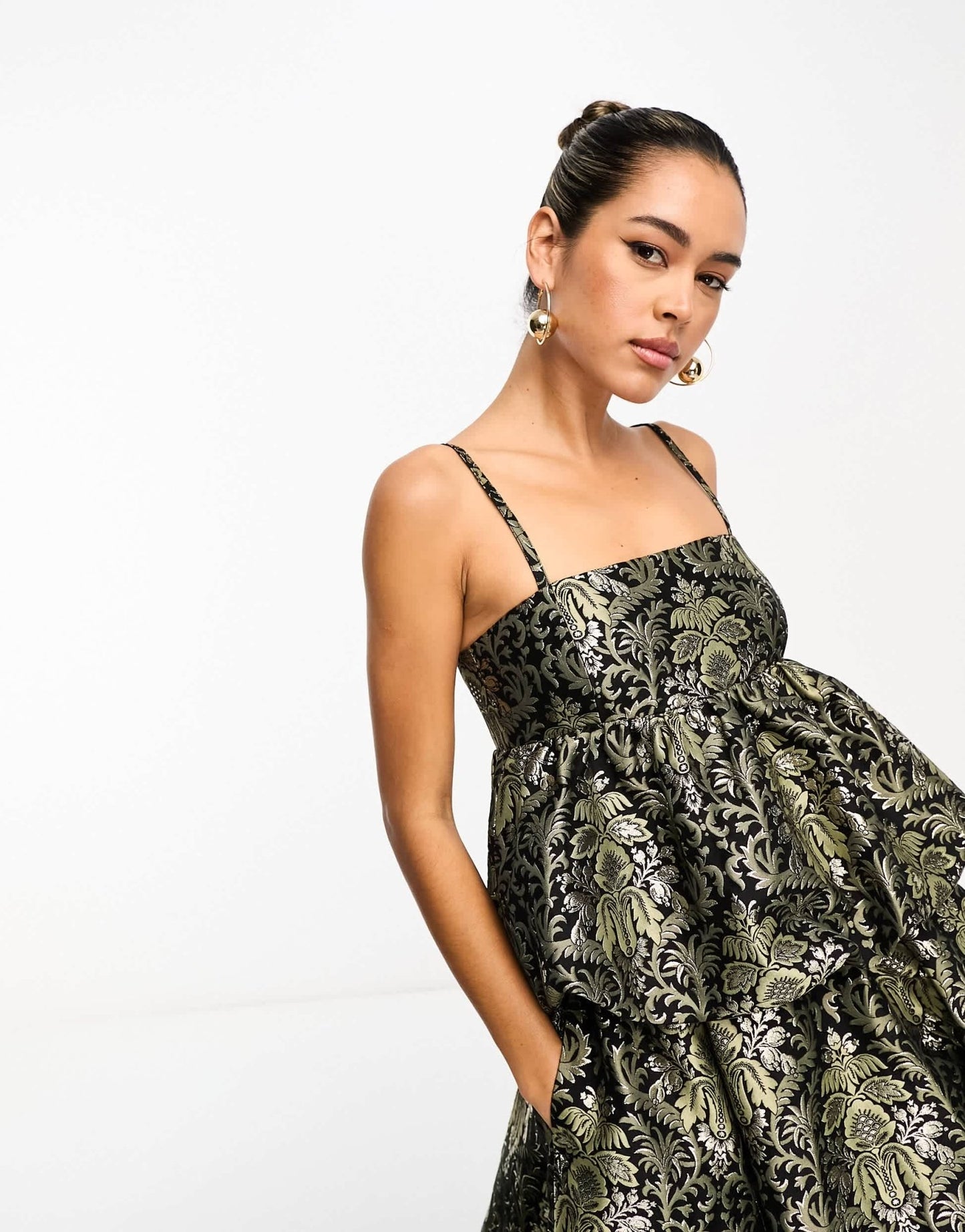 & Other Stories bustier top in metallic jacquard pattern - ASOS Sample Sale