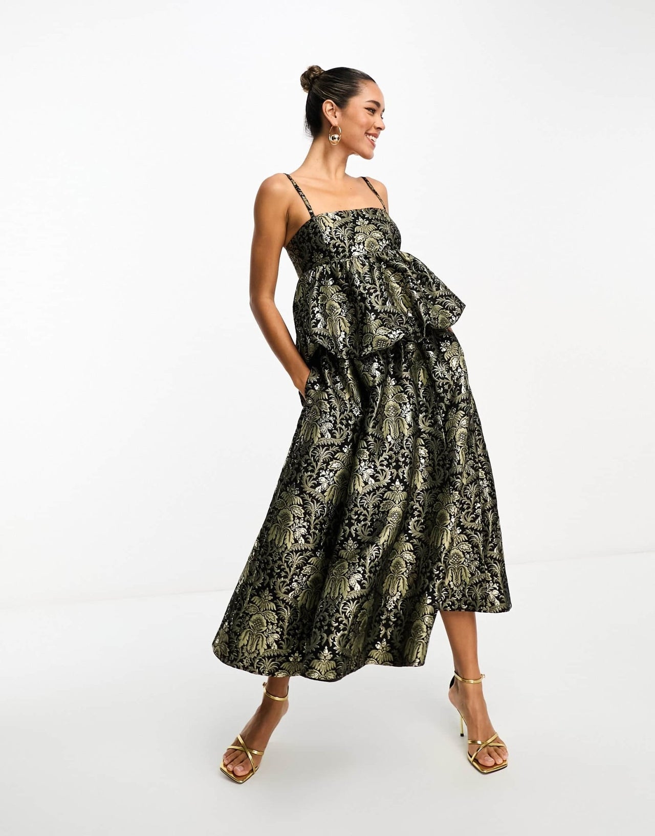 & Other Stories bustier top in metallic jacquard pattern - ASOS Sample Sale