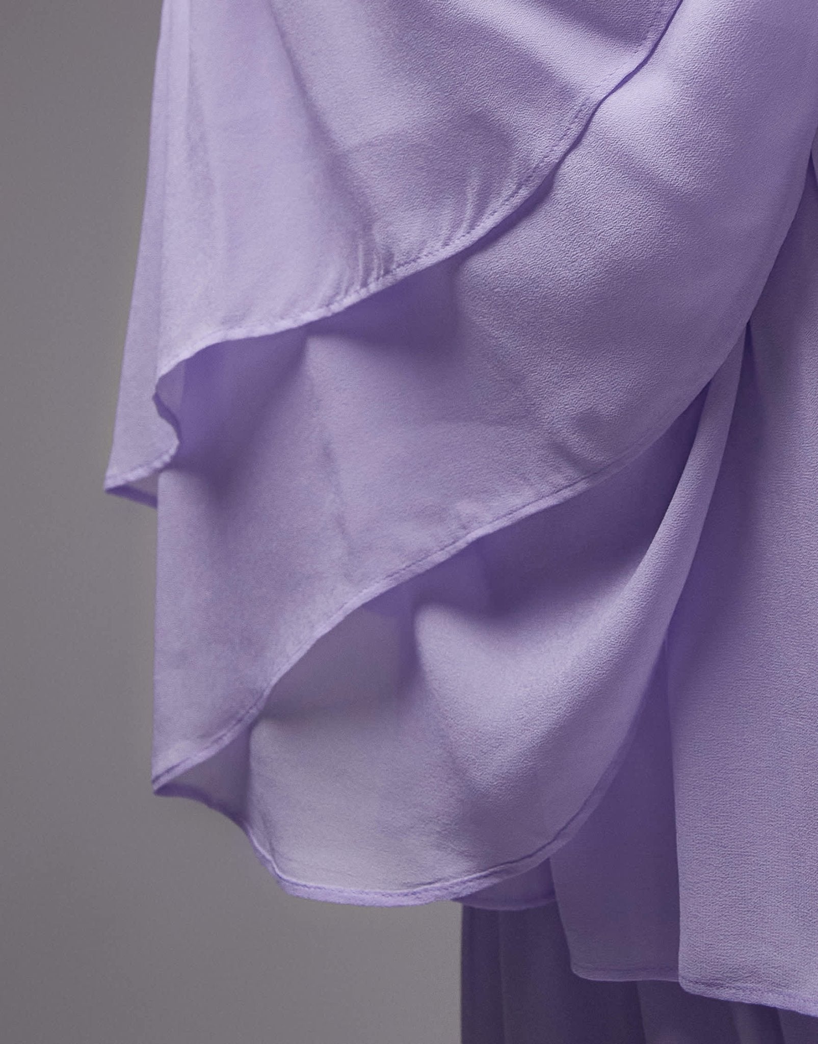 & Other Stories chiffon maxi dress with ruffles and tiered volume hem in lilac - ASOS Sample Sale