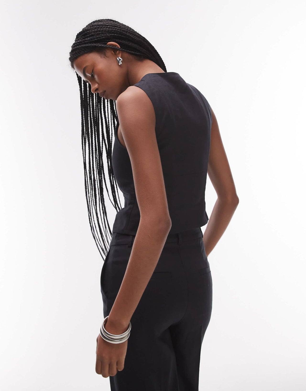 & Other Stories co - ord fitted linen waistcoat in black - ASOS Sample Sale