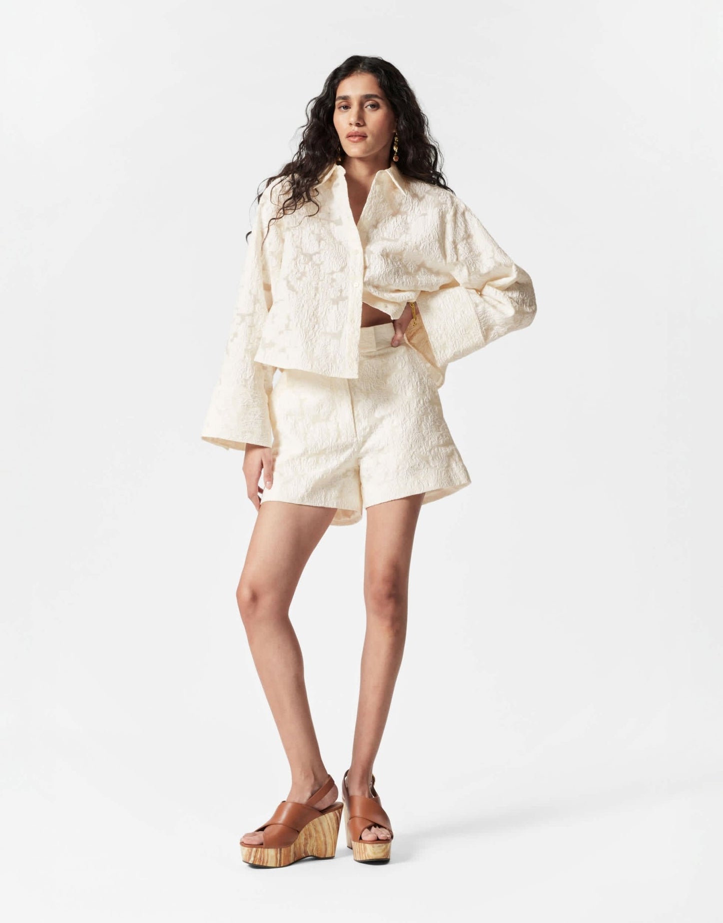 & Other Stories co-ord lace jacquard shorts in off white - ASOS Sample Sale