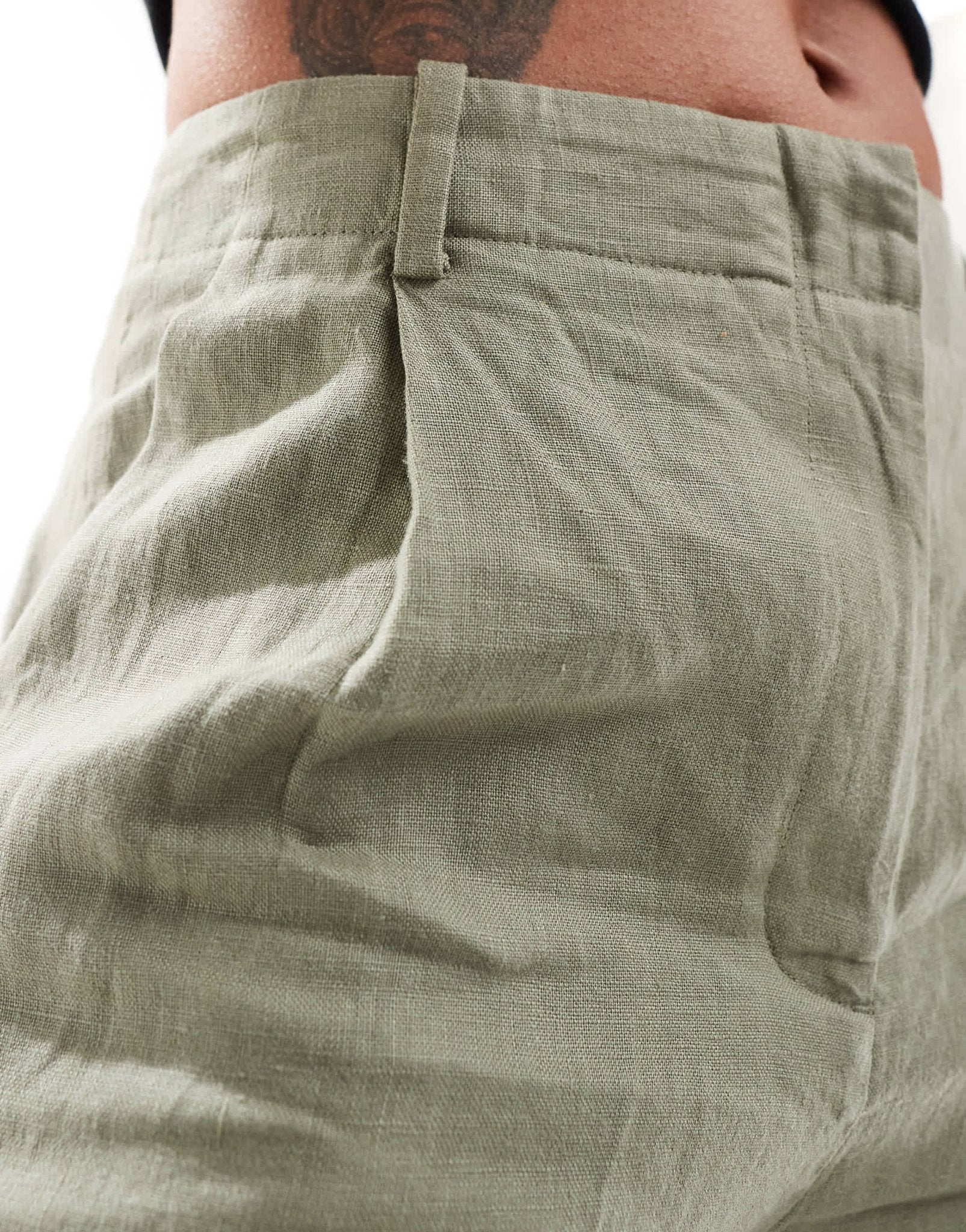 & Other Stories co-ord linen high waist shorts in khaki exclusive to ASOS - ASOS Sample Sale