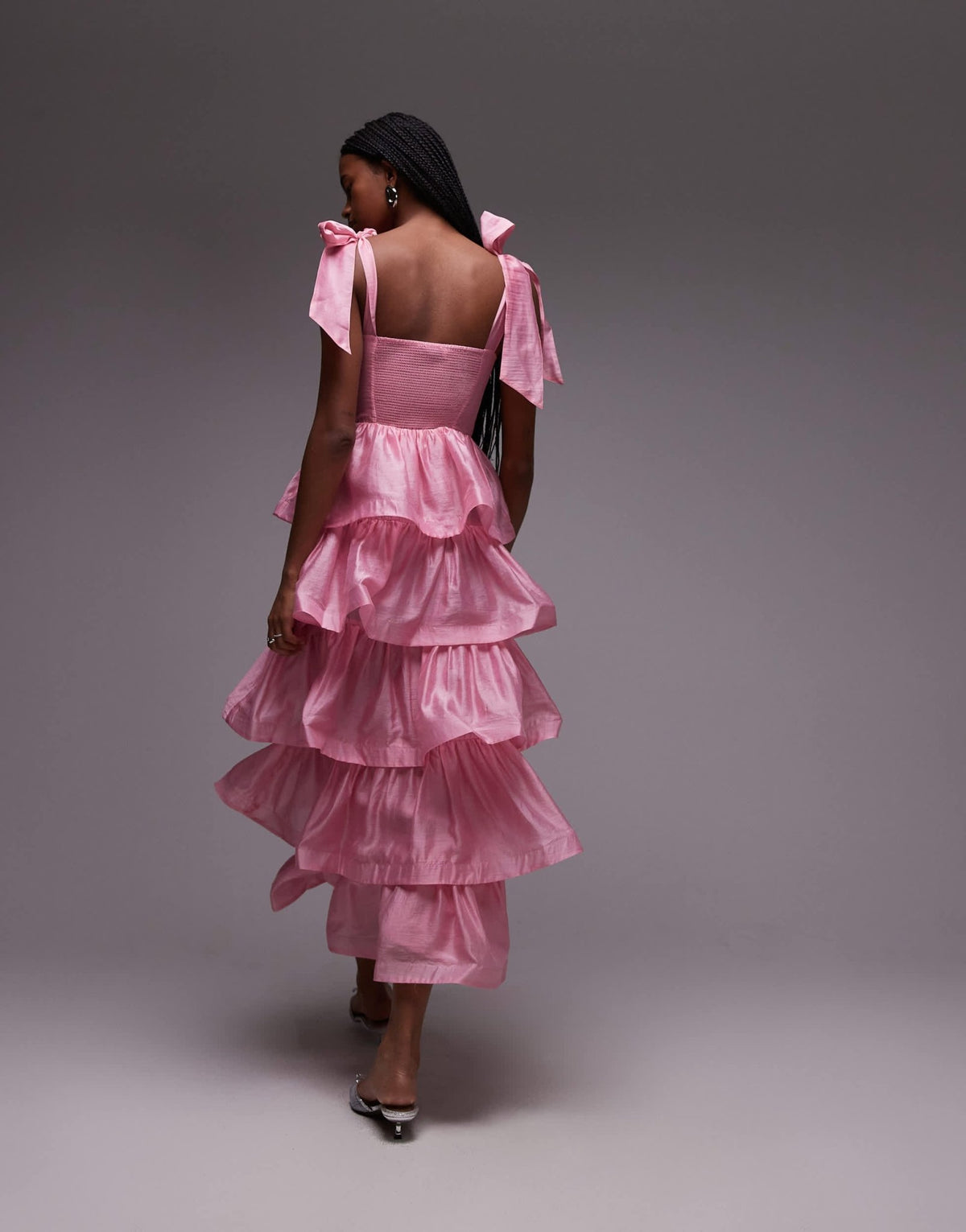 & Other Stories corset front tiered maxi dress in pink - ASOS Sample Sale