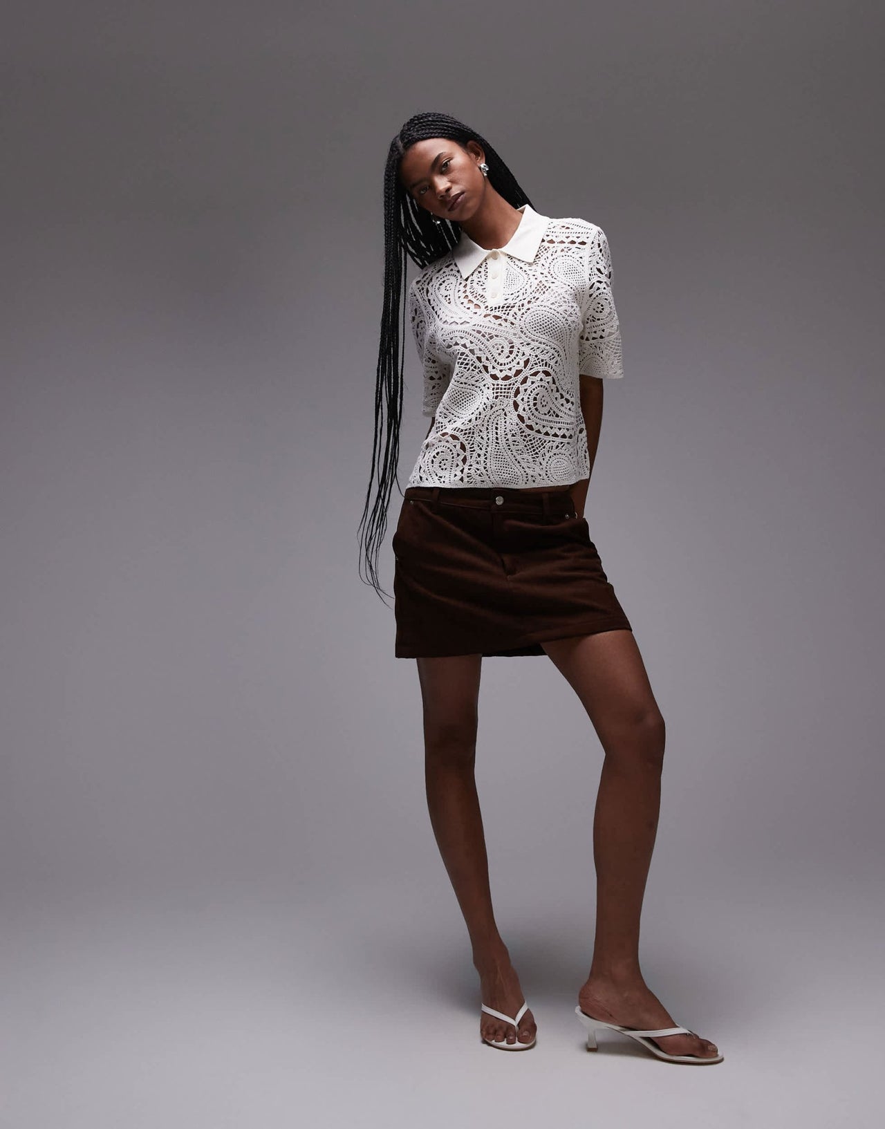 & Other Stories crochet knit blouse in white - ASOS Sample Sale