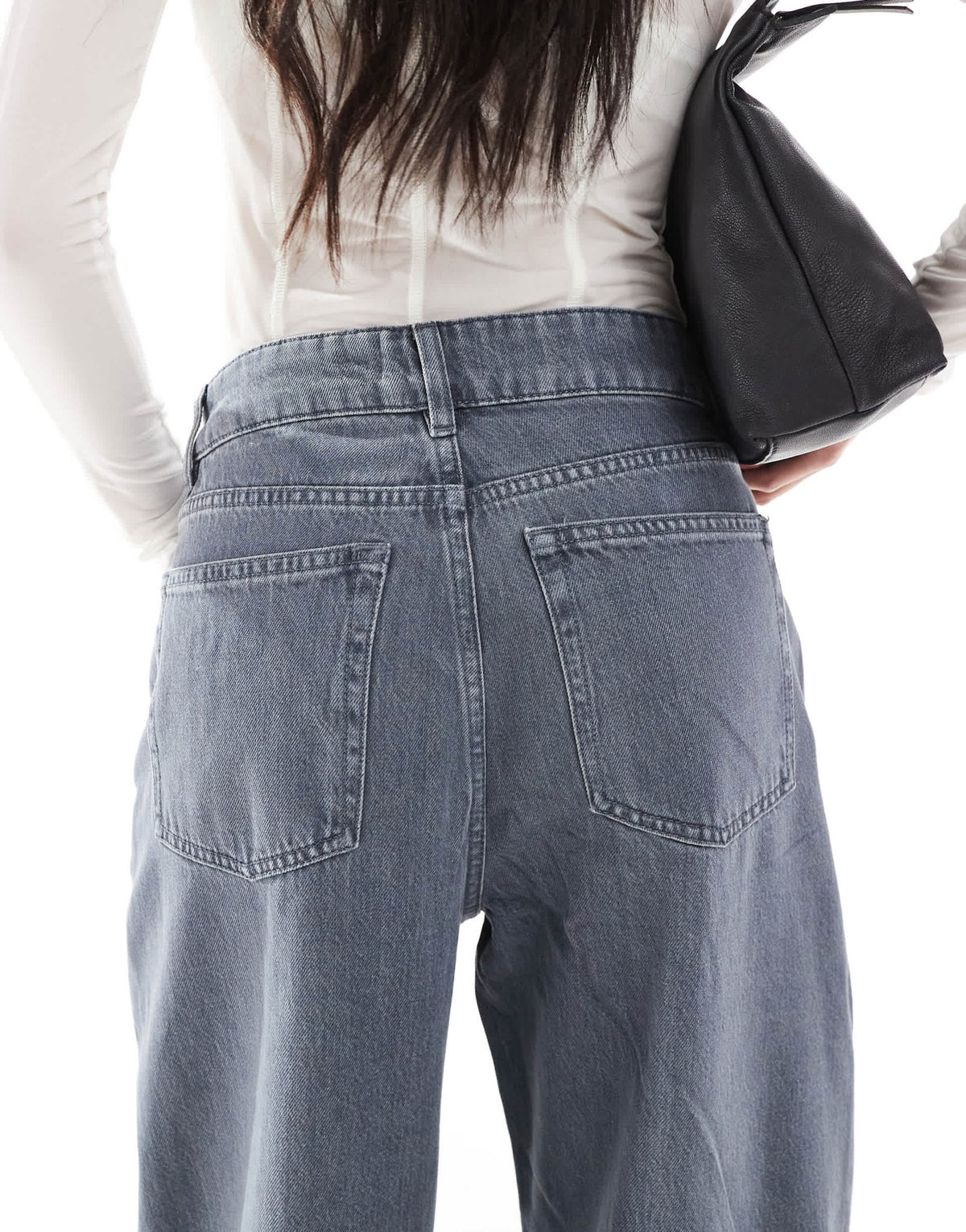 & Other Stories Gio mid waist relaxed wide leg jeans in washed grey - ASOS Sample Sale