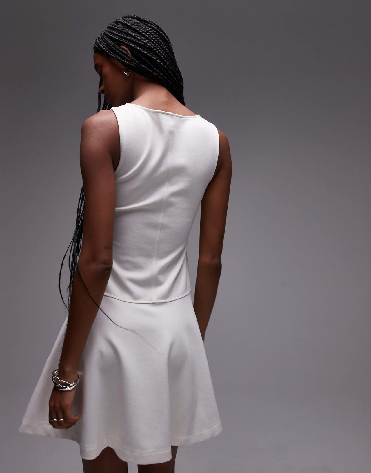 & Other Stories jersey boat neck mini dress with skater hem in off white - ASOS Sample Sale